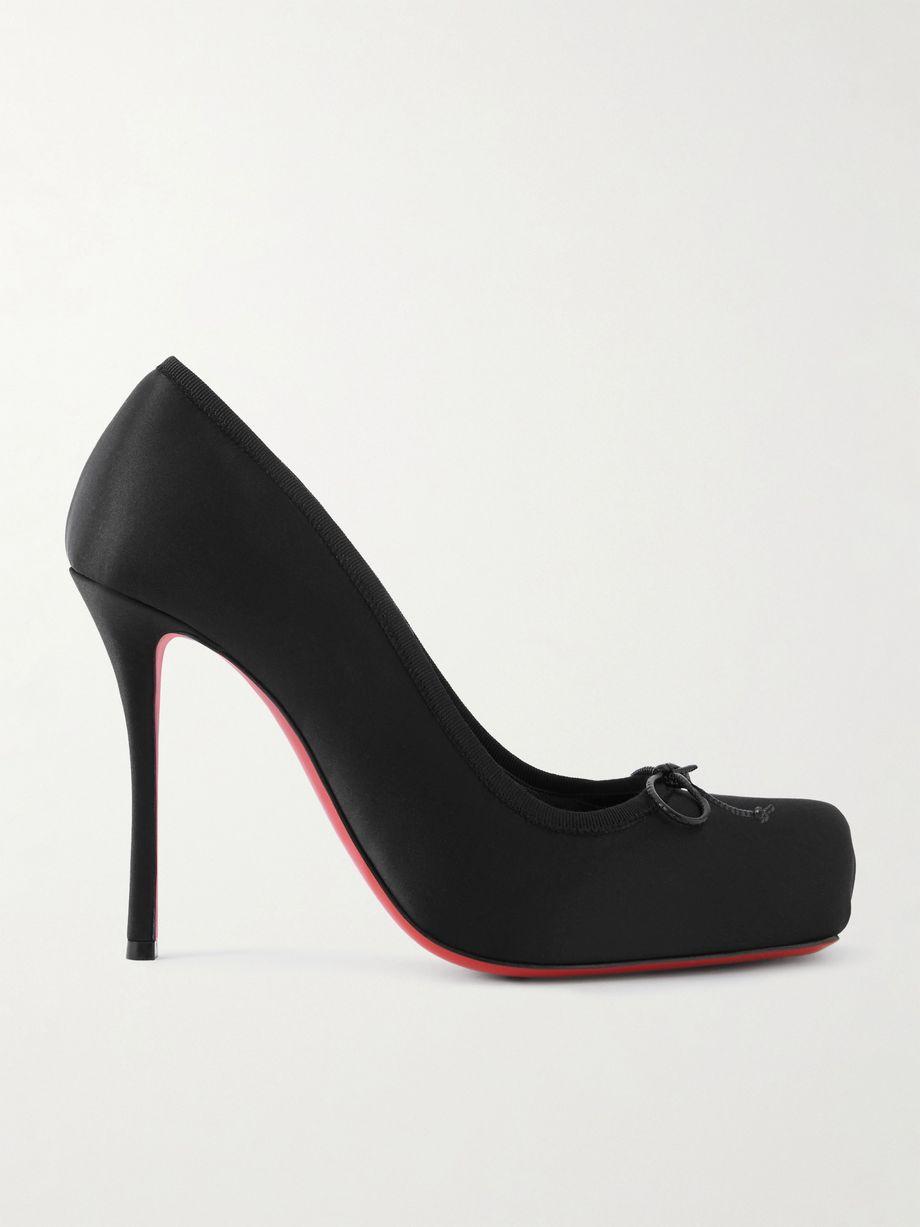 Cassia Nodo 100 bow-detailed grosgrain-trimmed satin-crepe pumps by CHRISTIAN LOUBOUTIN