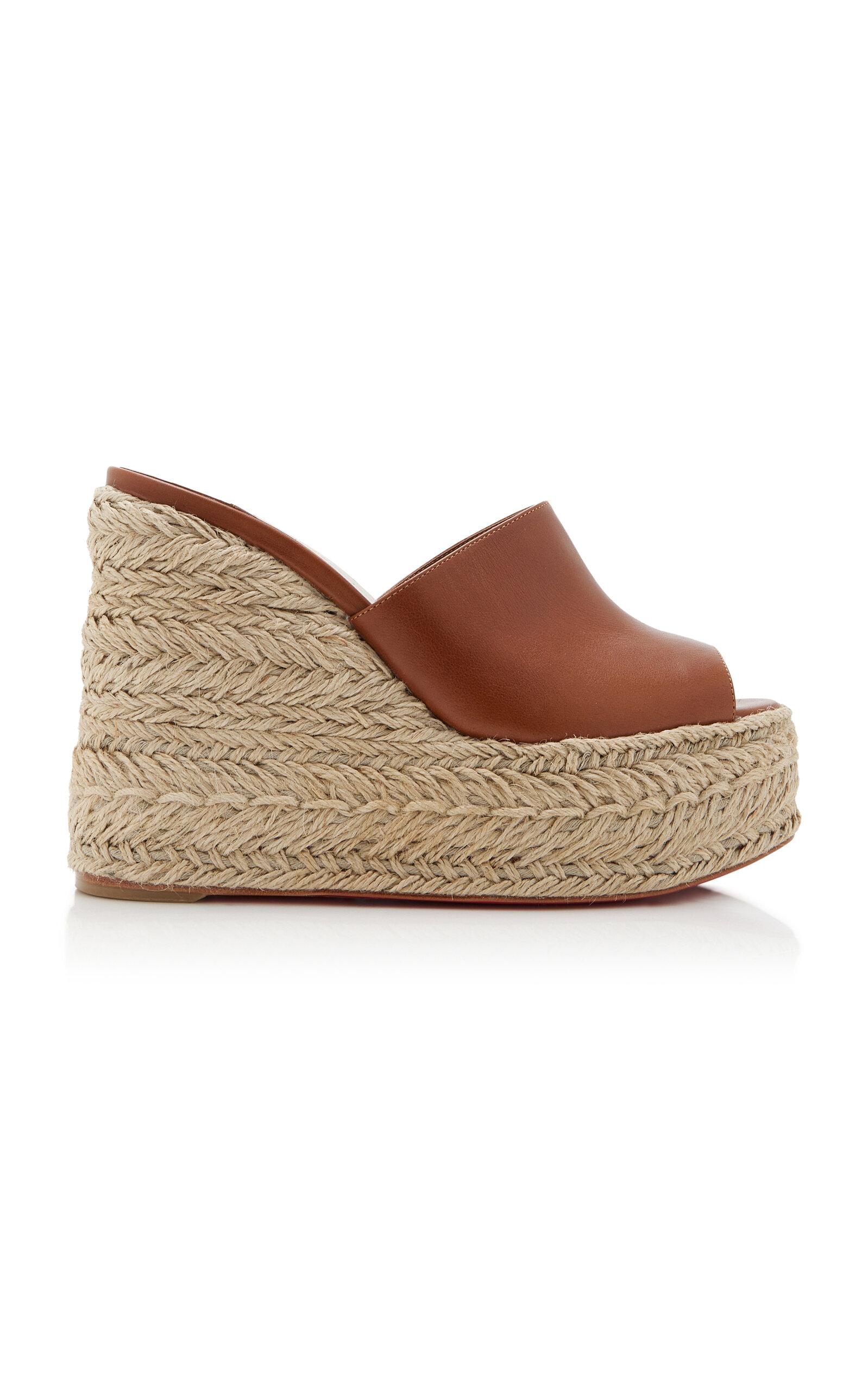 Christian Louboutin Ariella 130mm Leather Wedge Sandals - Moda Operandi by CHRISTIAN LOUBOUTIN