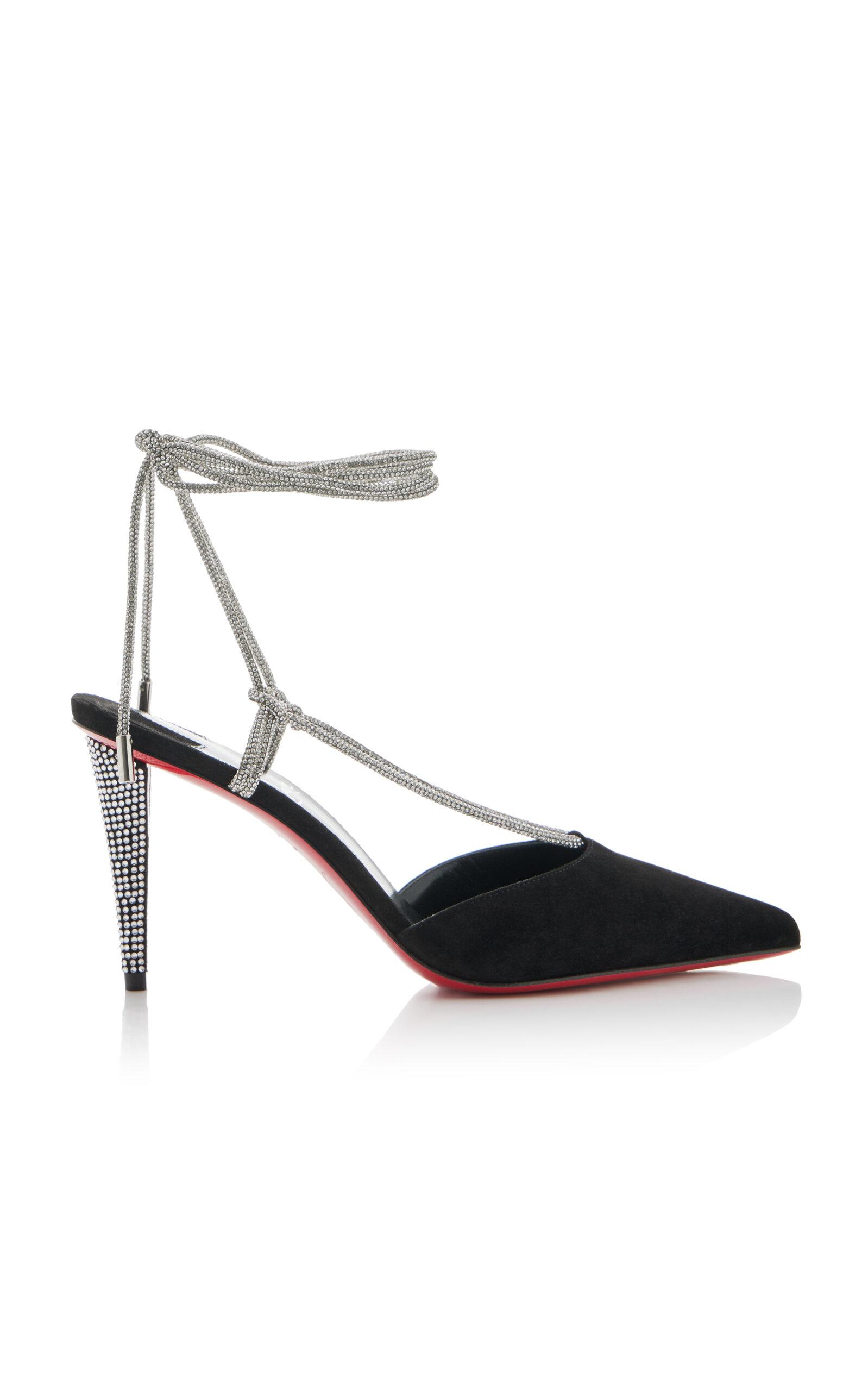 Christian Louboutin Astrid 85mm Crystal-Embellished Suede Pumps - Moda Operandi by CHRISTIAN LOUBOUTIN