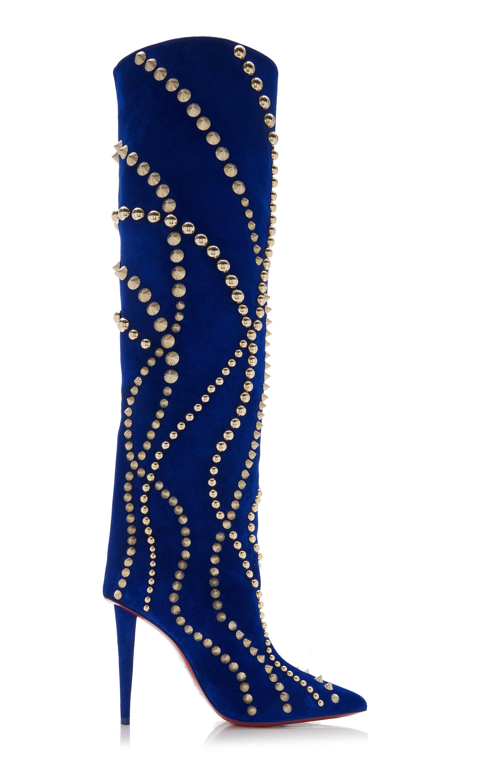 Christian Louboutin Astrilarge Botta 100mm Studded Suede Boots - Moda Operandi by CHRISTIAN LOUBOUTIN