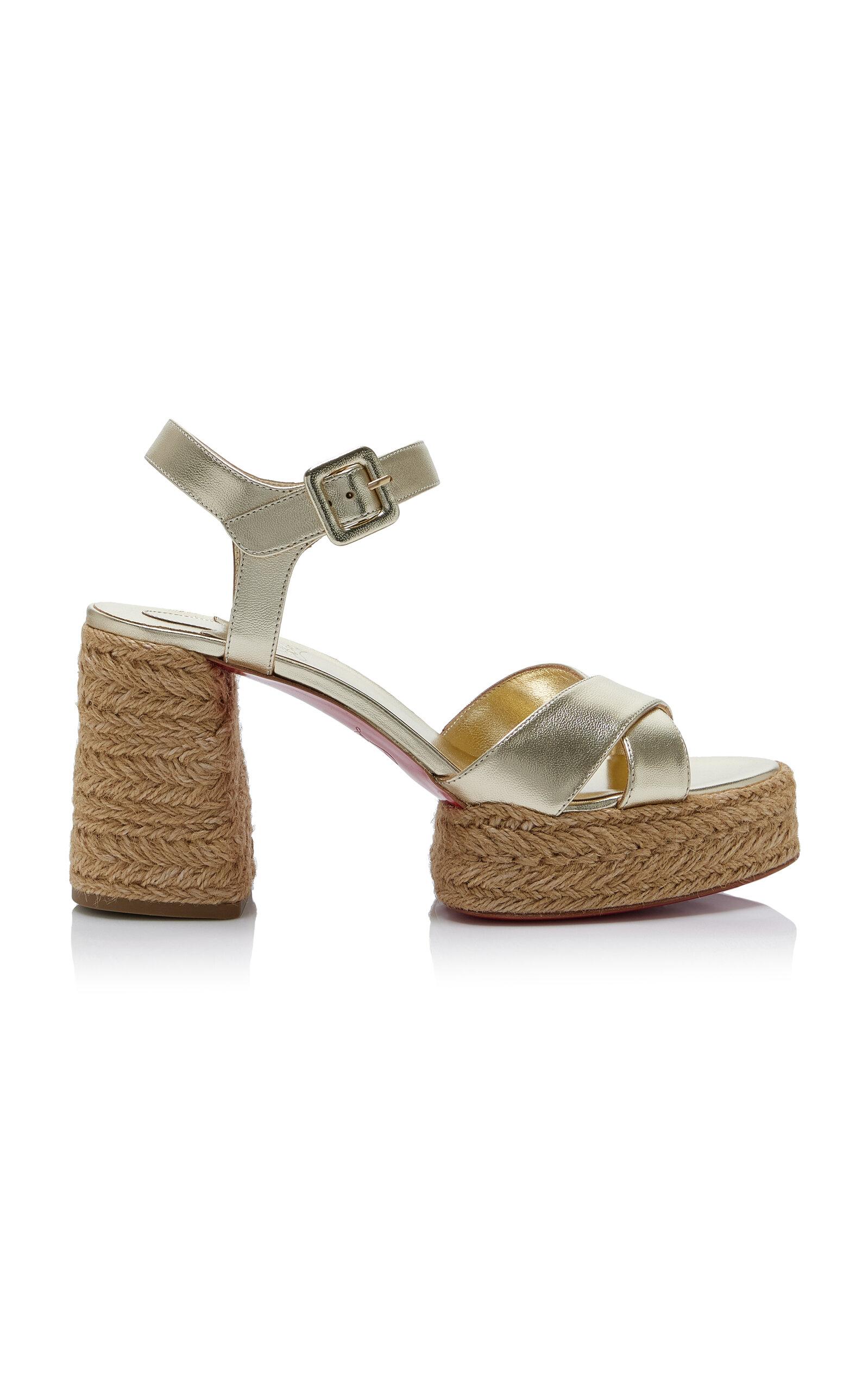 Christian Louboutin Calakala 85mm Metallic Leather Platform Sandals - Moda Operandi by CHRISTIAN LOUBOUTIN
