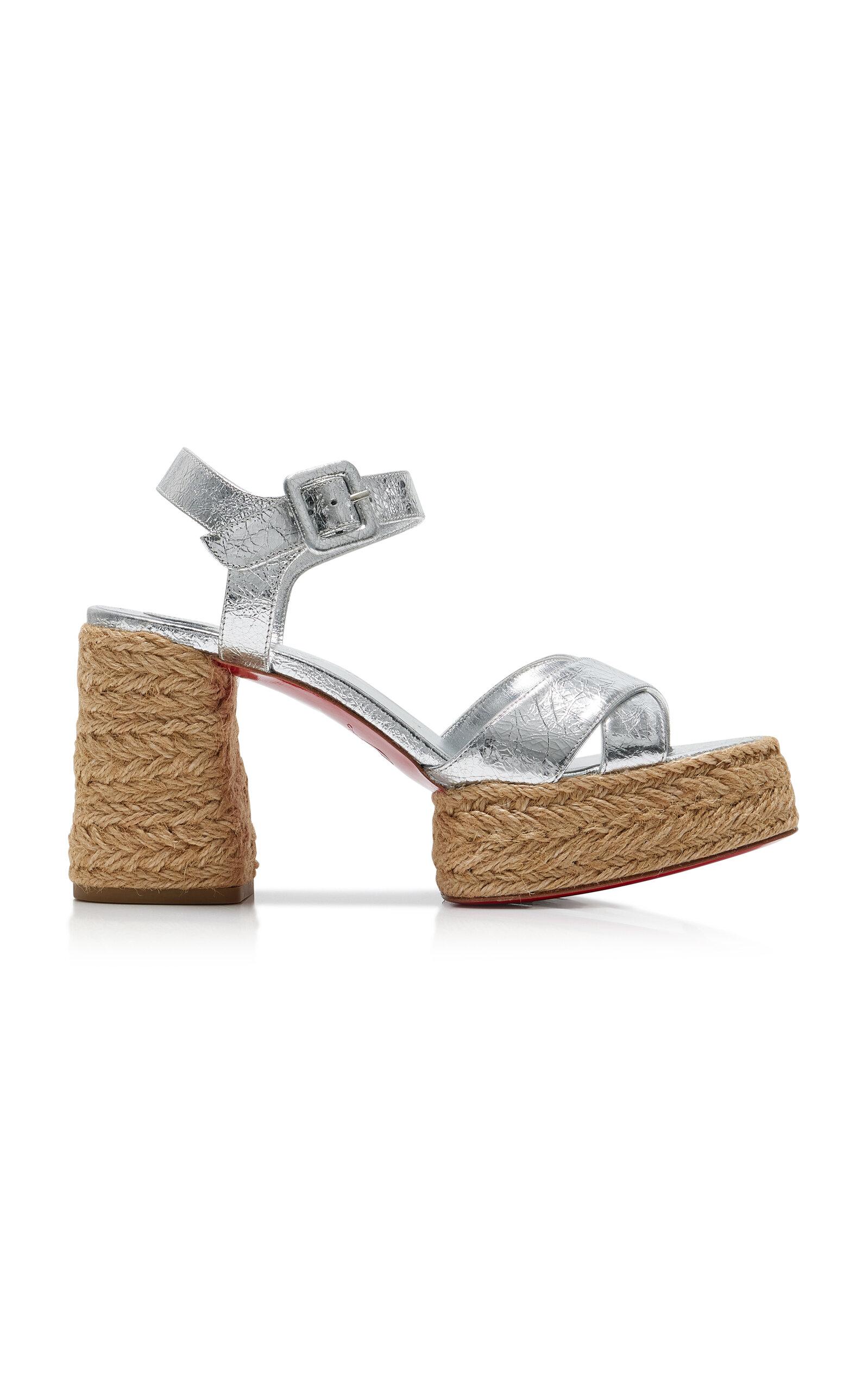 Christian Louboutin Calakala 85mm Metallic Leather Sandals - Moda Operandi by CHRISTIAN LOUBOUTIN