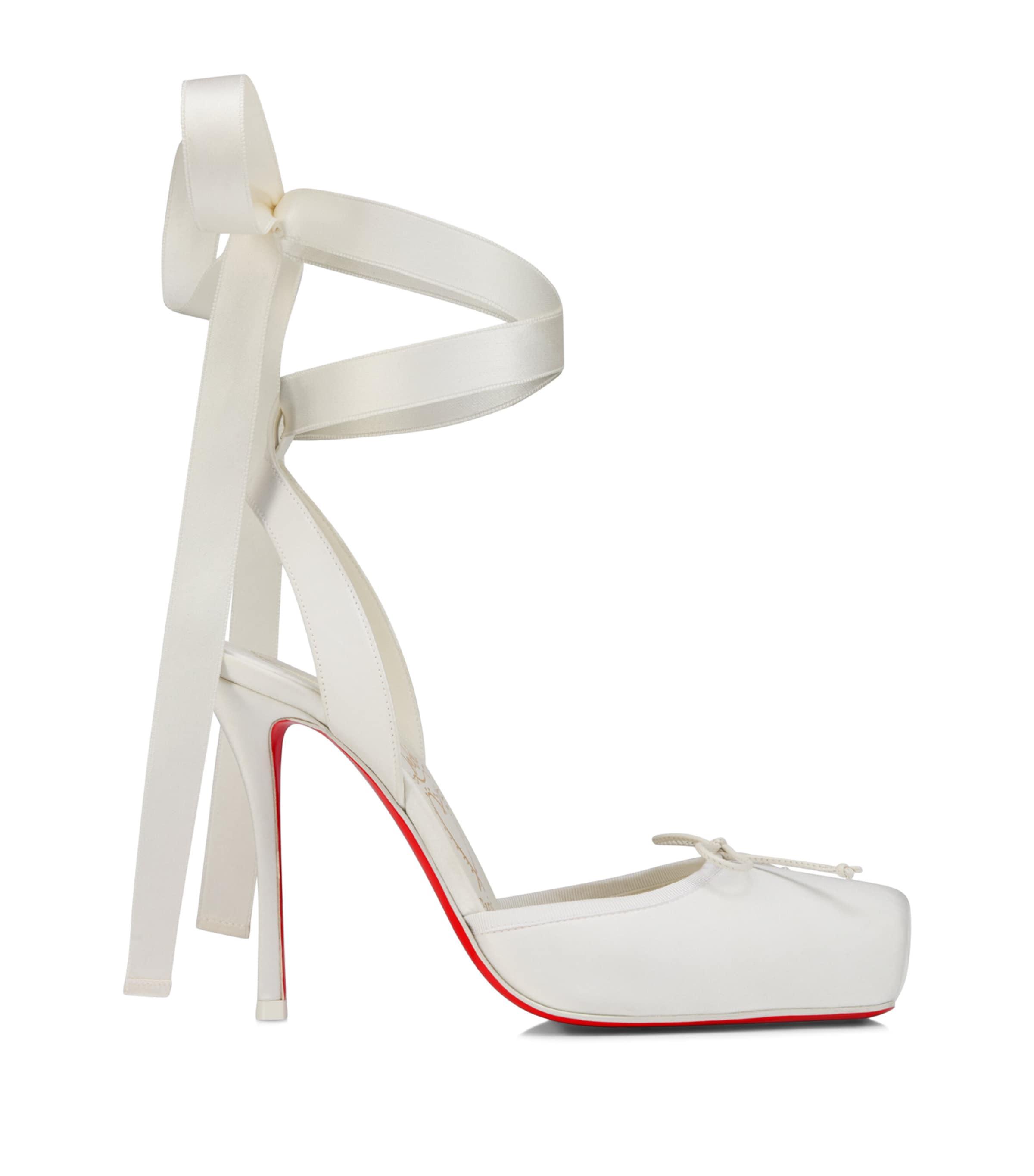 Christian Louboutin Cassia Lace-Up Crepe Pumps 100 by CHRISTIAN LOUBOUTIN