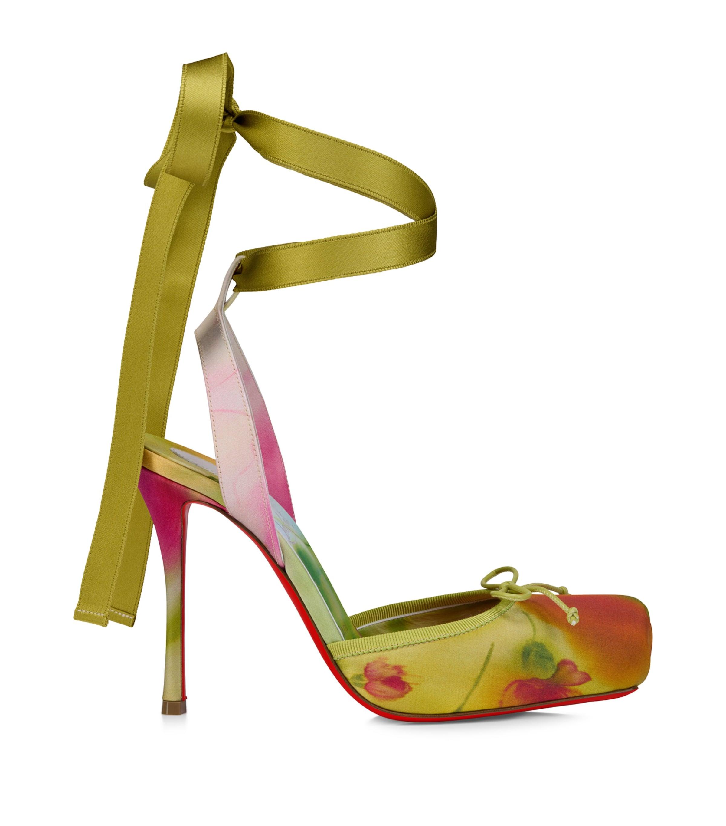 Christian Louboutin Cassia Lace-Up Satin Pumps 100 by CHRISTIAN LOUBOUTIN