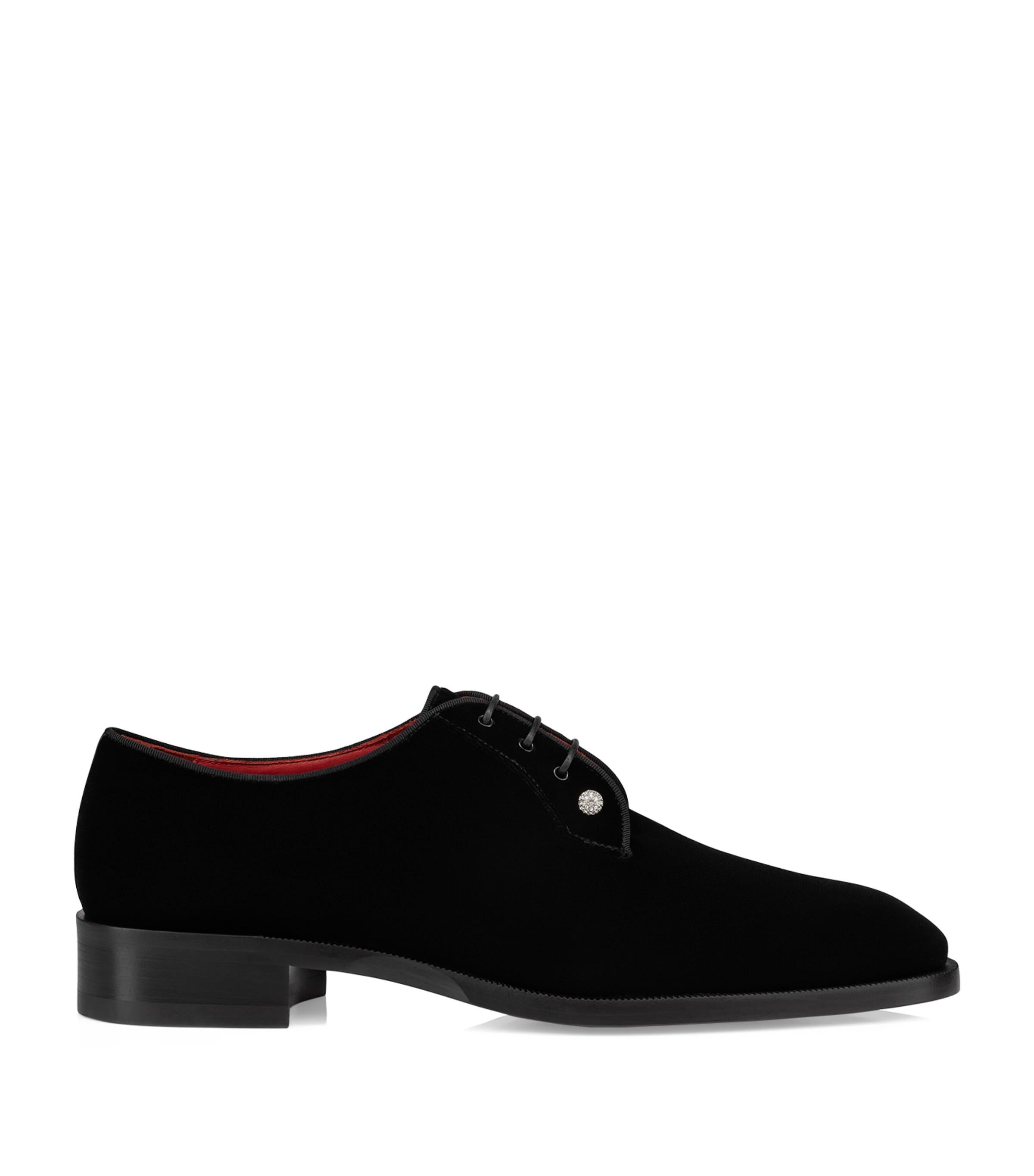 Christian Louboutin Chambeliss Night Strass Velvet Derby Shoes by CHRISTIAN LOUBOUTIN