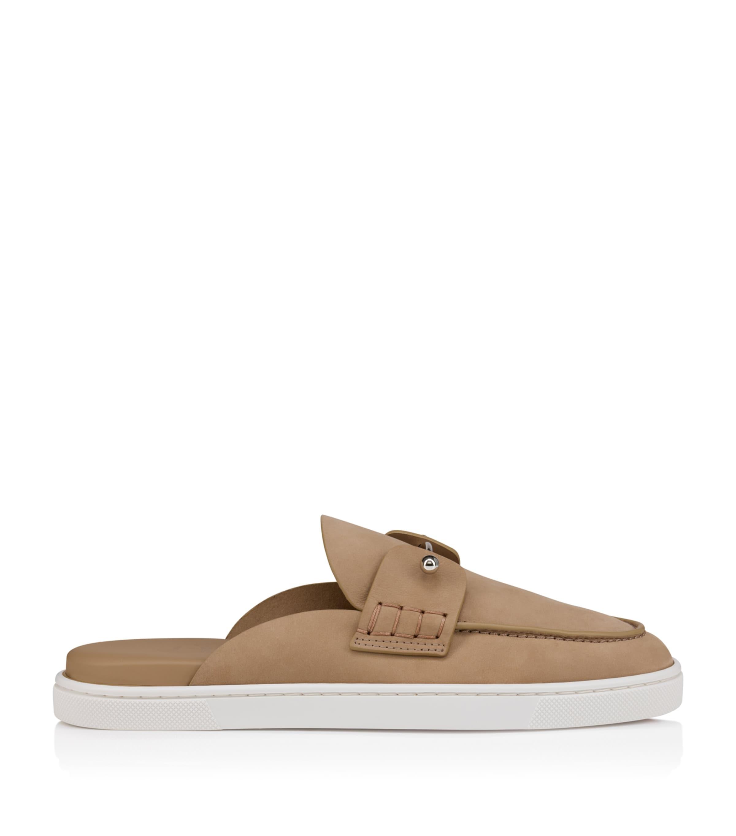 Christian Louboutin Chanme Donna Flat Leather Mules by CHRISTIAN LOUBOUTIN