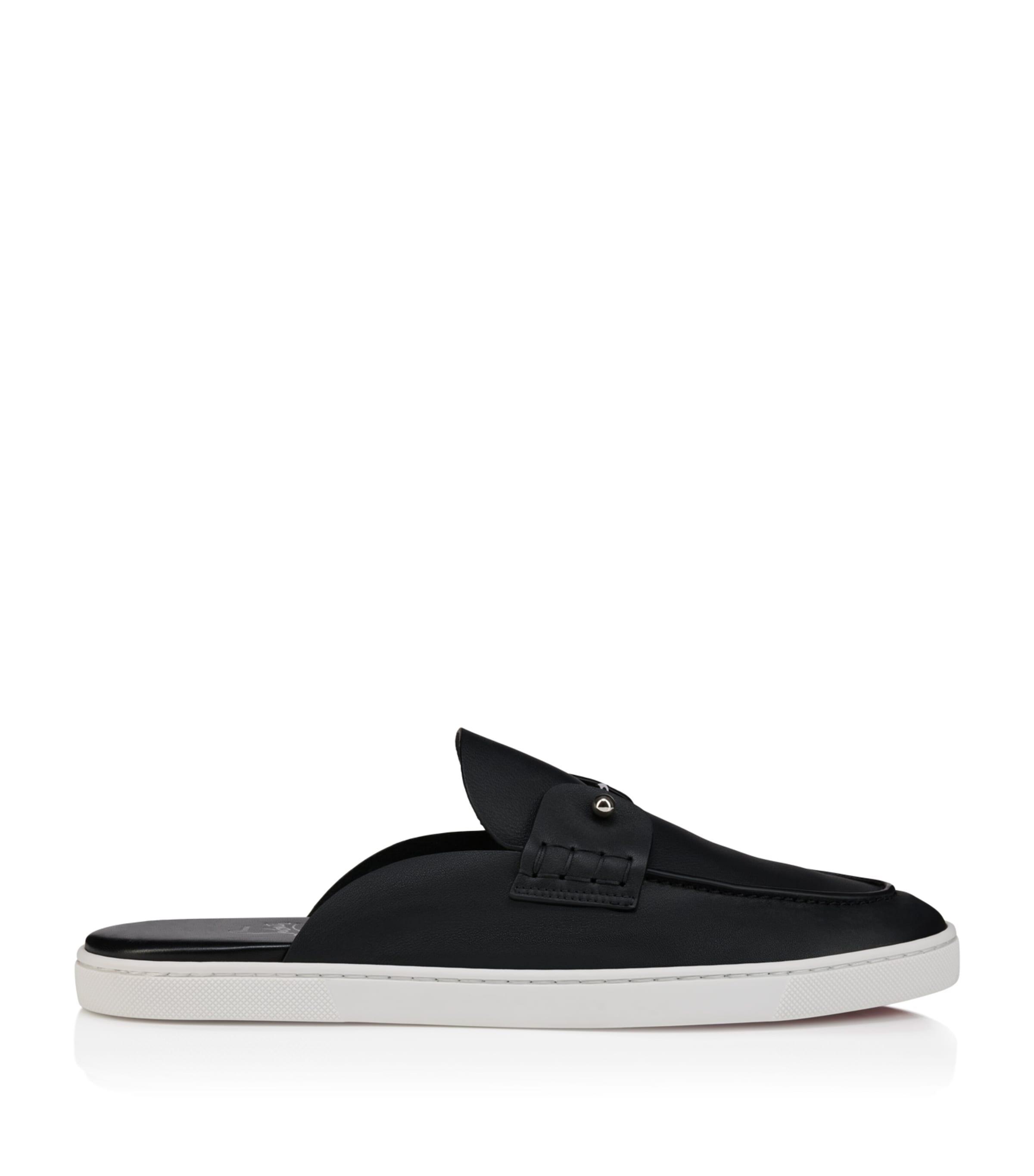 Christian Louboutin Chanme Flat Leather Slides by CHRISTIAN LOUBOUTIN