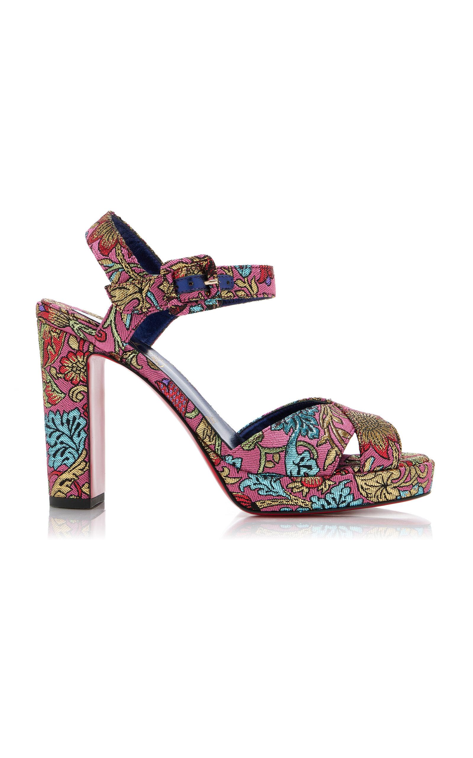 Christian Louboutin Cora 100 Jacquard Florea Sandals - Moda Operandi by CHRISTIAN LOUBOUTIN