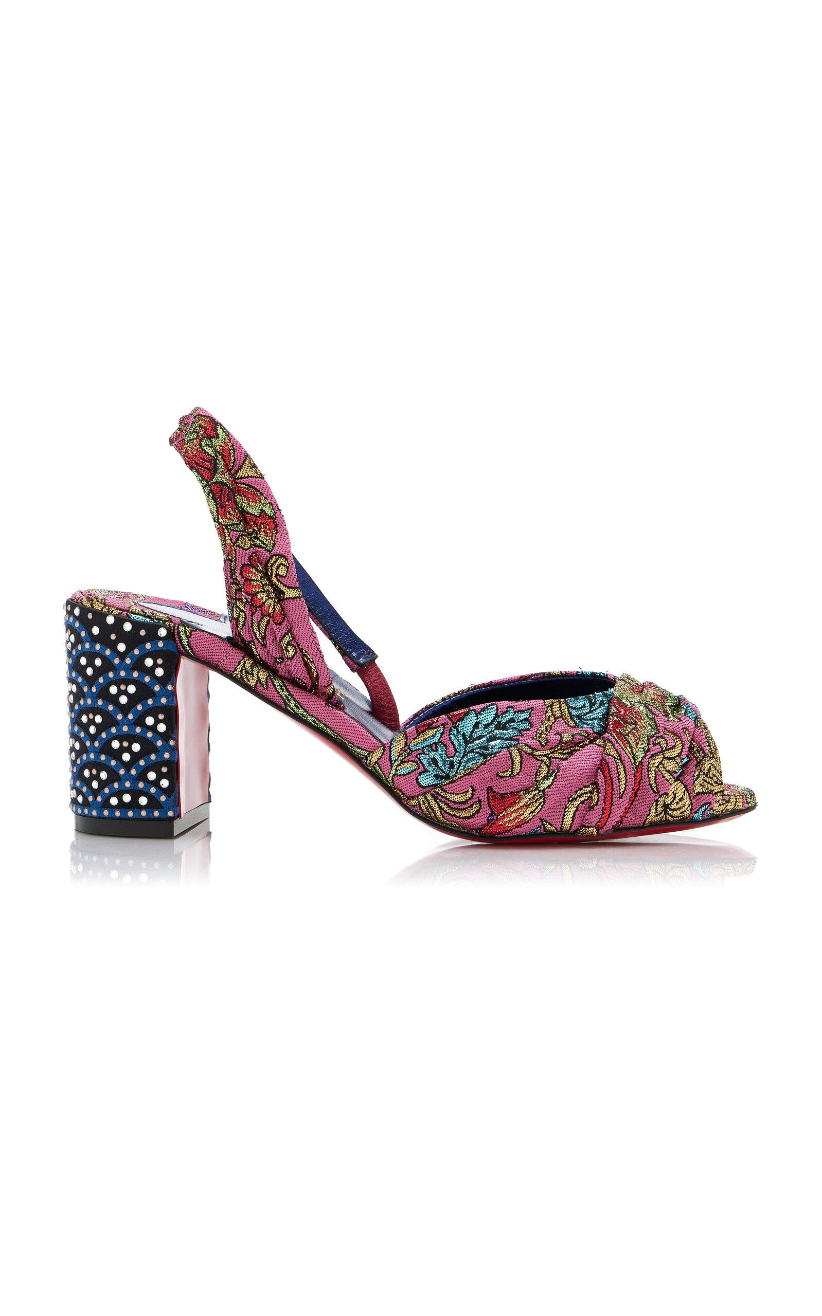 Christian Louboutin Cordelia 70 Jacquard Florea Slingback Sandals - Moda Operandi by CHRISTIAN LOUBOUTIN