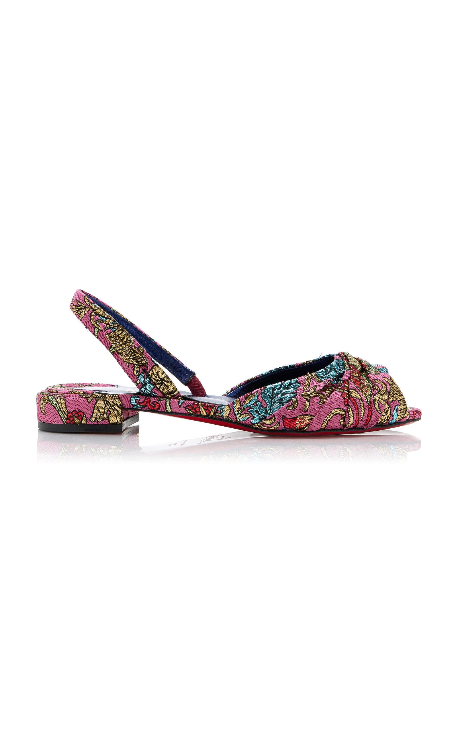 Christian Louboutin Cordelina Flat Jacquard Florea Slingback Sandals - Moda Operandi by CHRISTIAN LOUBOUTIN