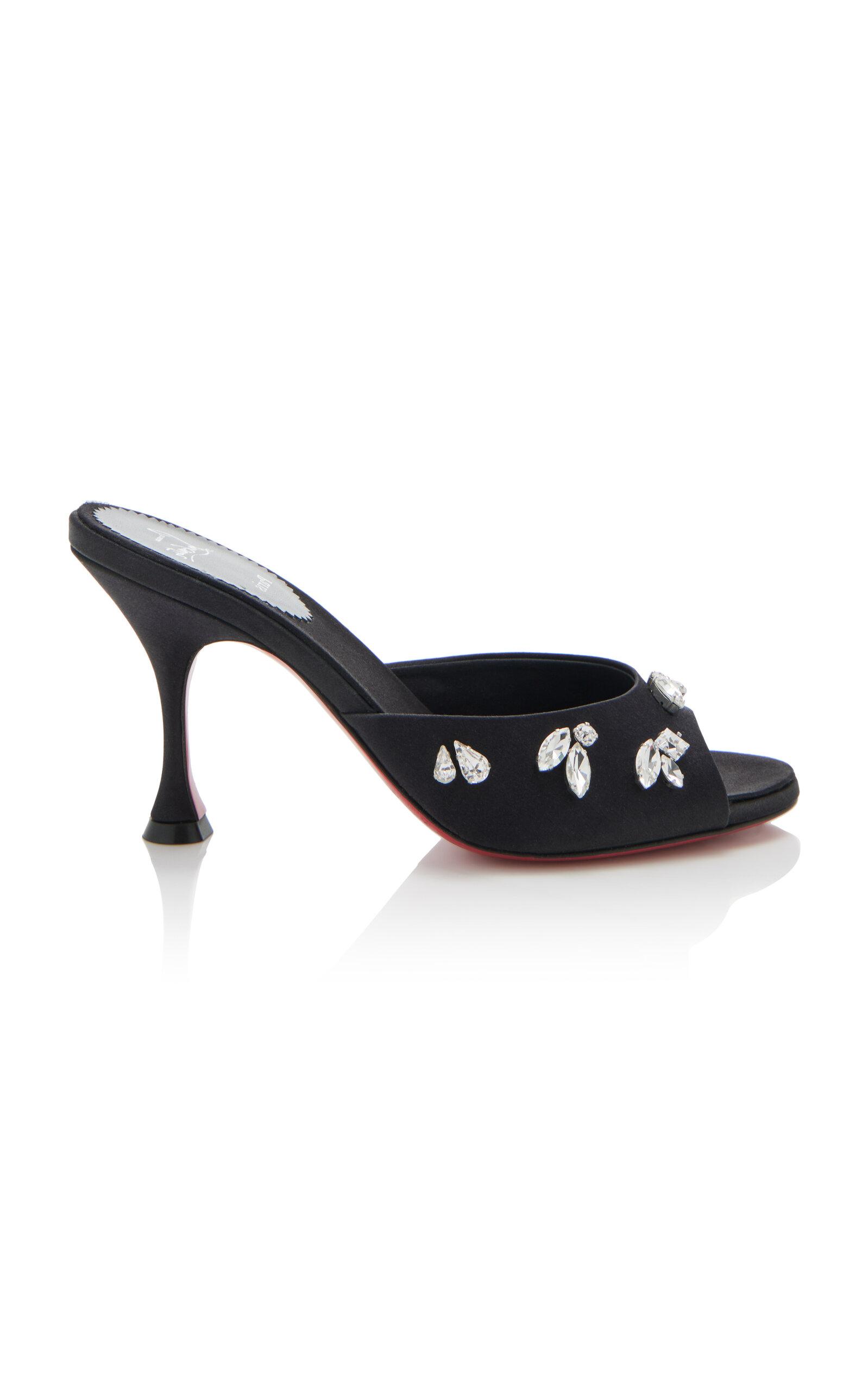Christian Louboutin Degraqueen 85mm Crystal-Embellished Crepe Satin Sandals - Moda Operandi by CHRISTIAN LOUBOUTIN