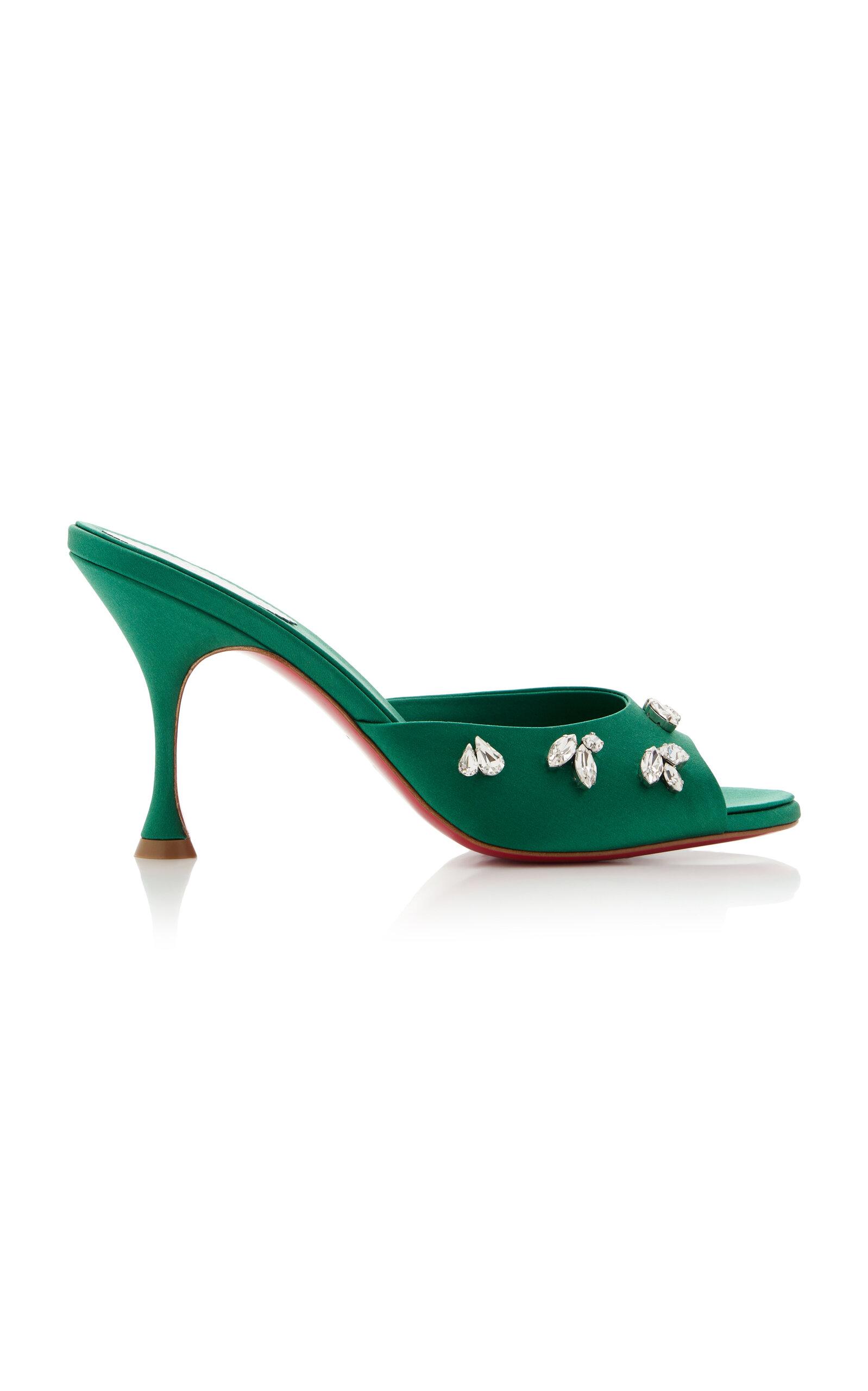 Christian Louboutin Degraqueen 85mm Crystal-Embellished Crepe Satin Sandals - Moda Operandi by CHRISTIAN LOUBOUTIN