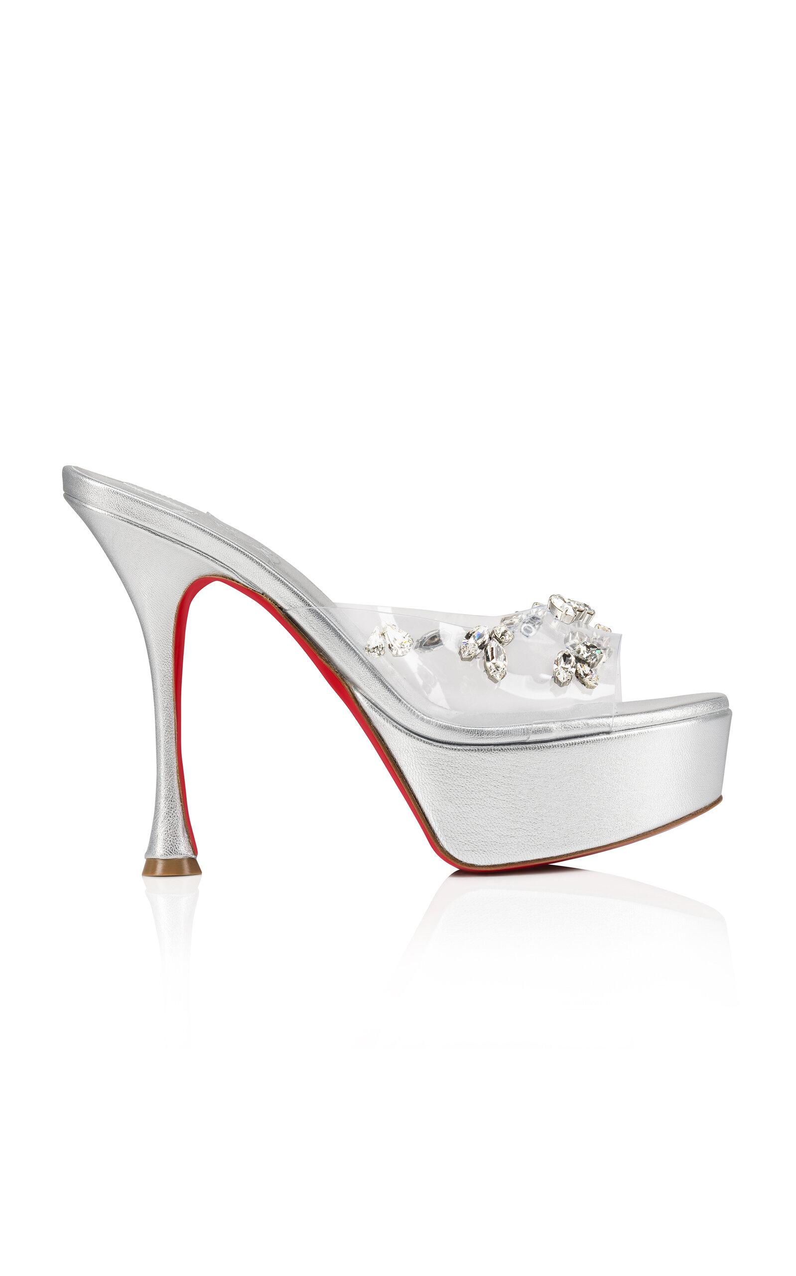 Christian Louboutin Degraqueen Alta 130mm Leather PVC Sandals - Moda Operandi by CHRISTIAN LOUBOUTIN