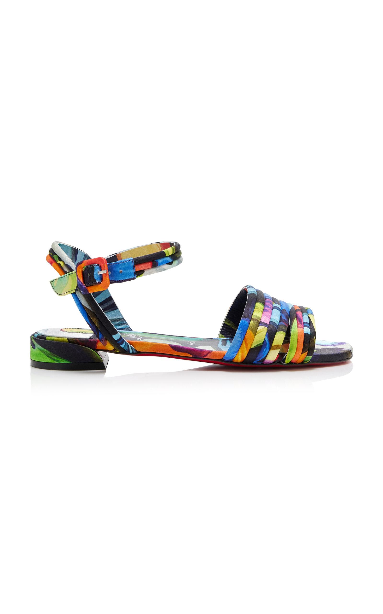 Christian Louboutin Exclusive Riviera Sweet Disco Jane Printed Satin Sandals - Moda Operandi by CHRISTIAN LOUBOUTIN