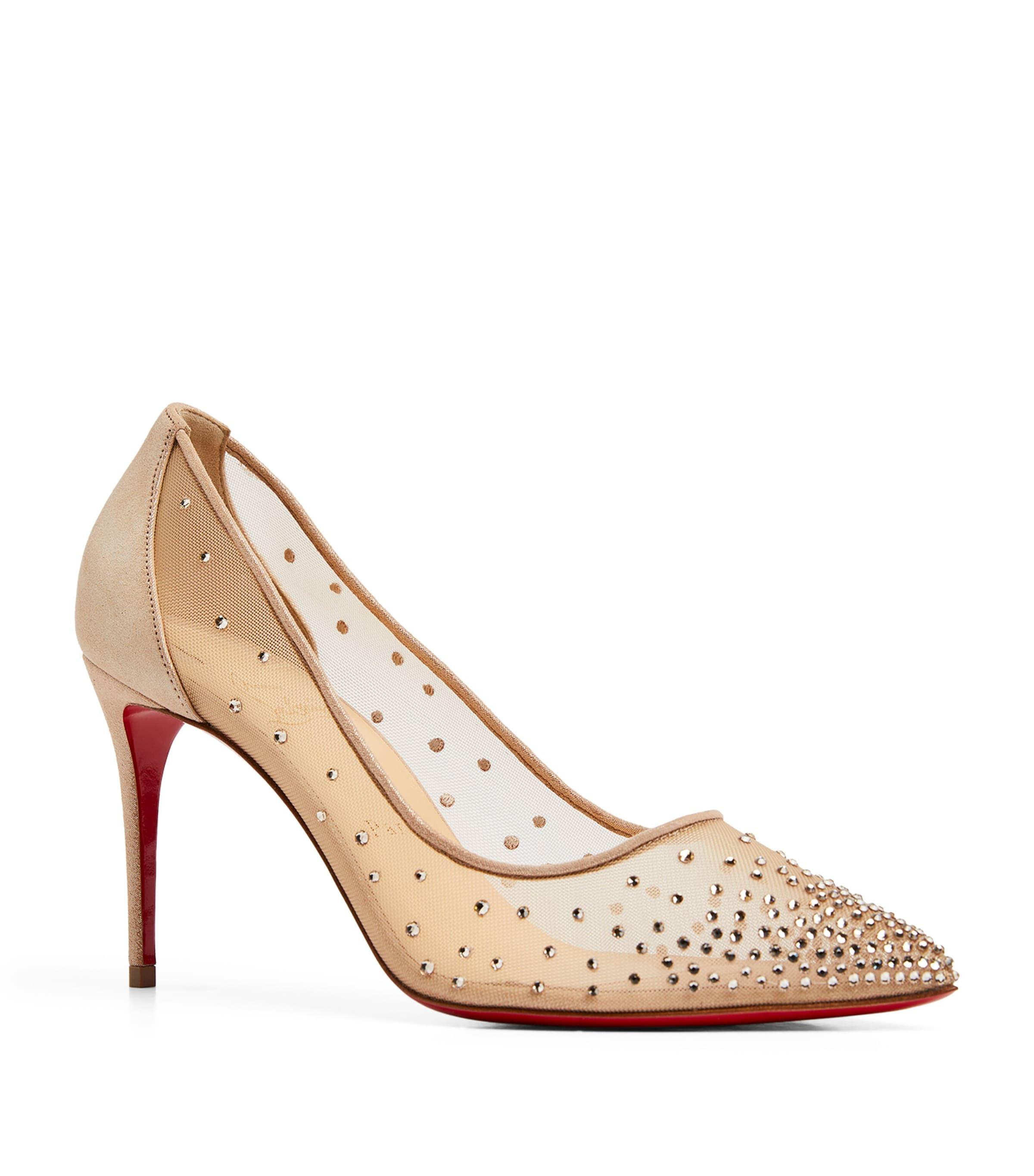 Christian Louboutin Follies Strass Suede Pumps 85 by CHRISTIAN LOUBOUTIN