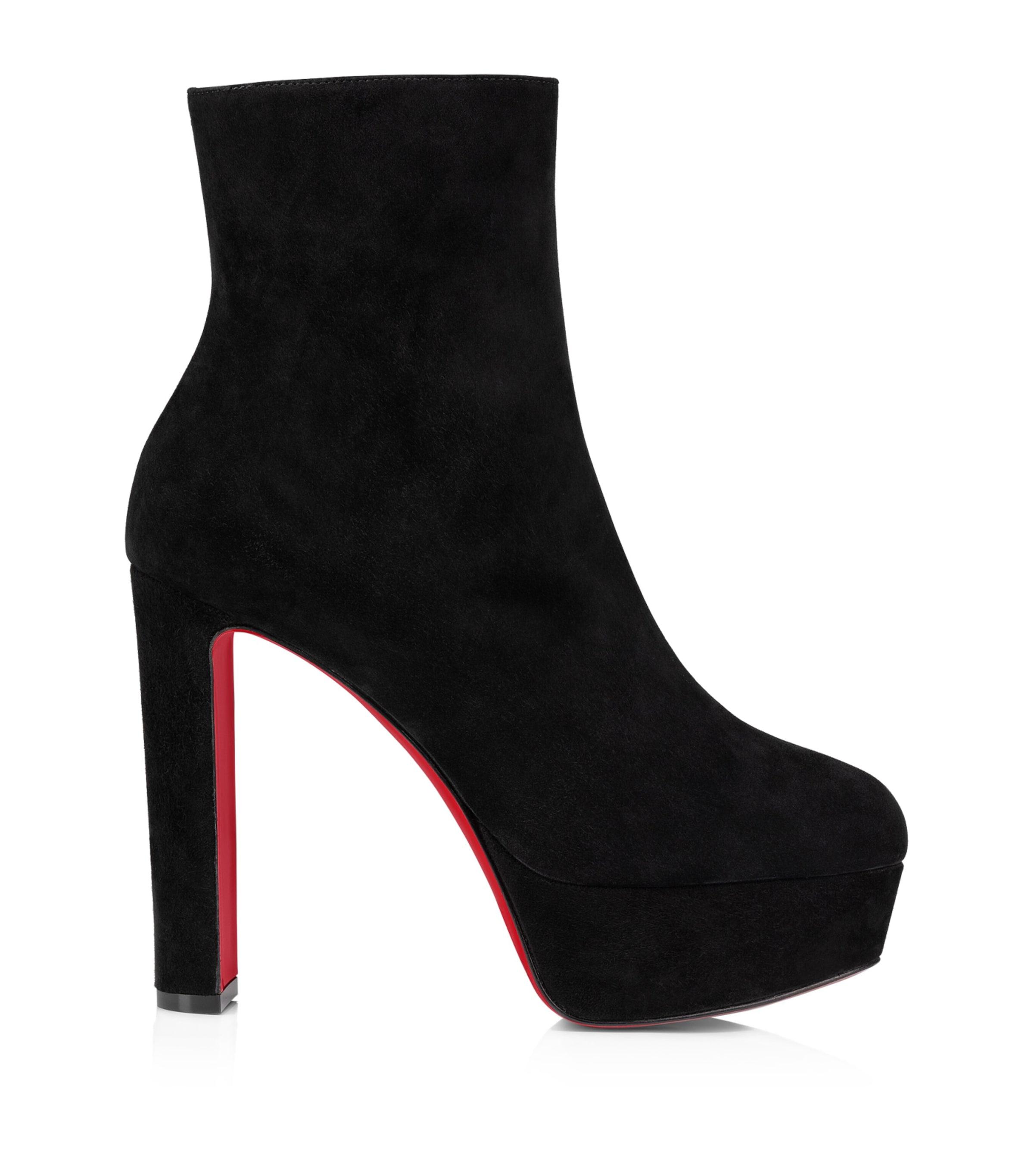 Christian Louboutin Loo Booty Suede Platform Boots 130 by CHRISTIAN LOUBOUTIN