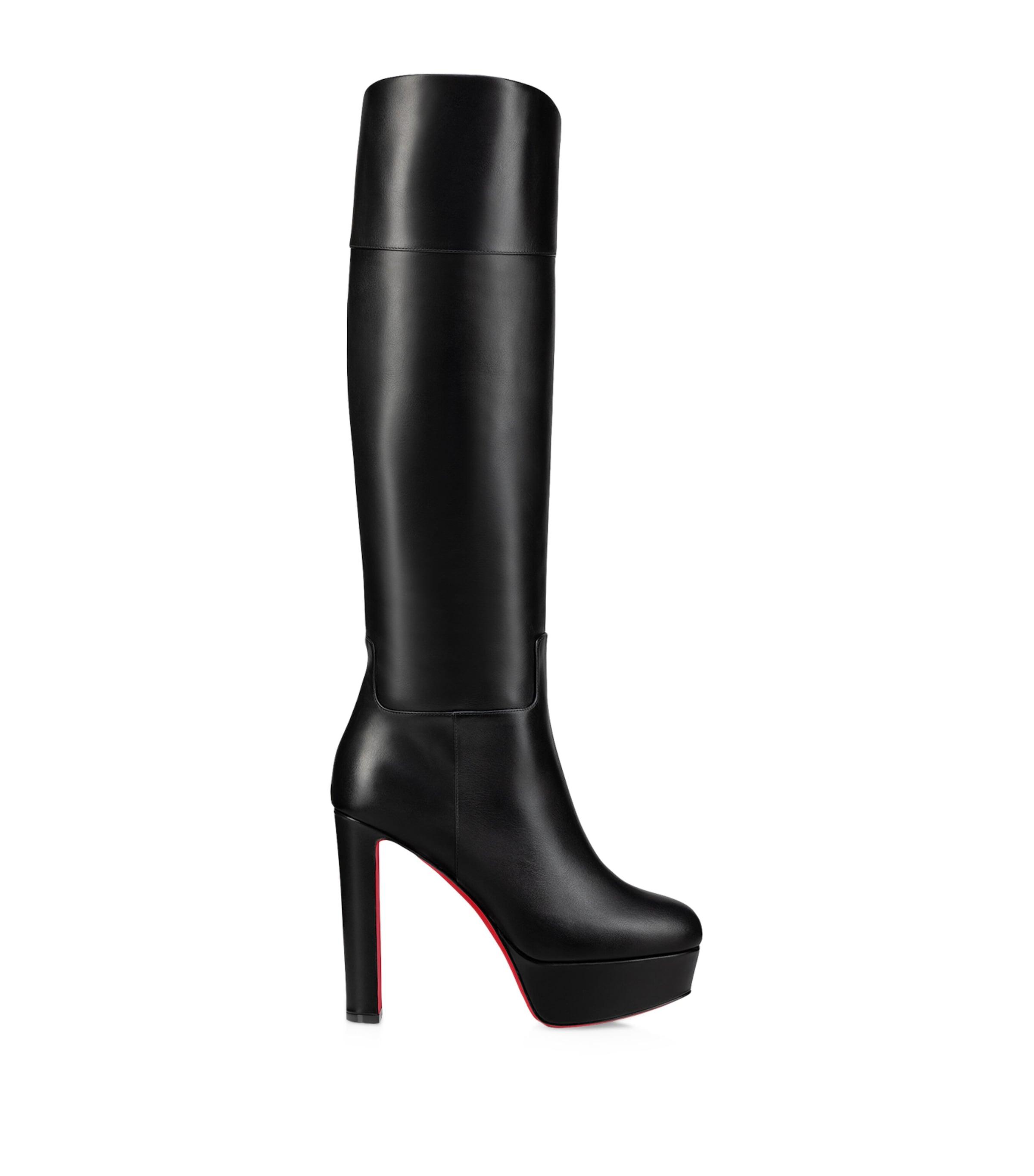 Christian Louboutin Loo Botta Alta Leather Knee-High Boots 130 by CHRISTIAN LOUBOUTIN