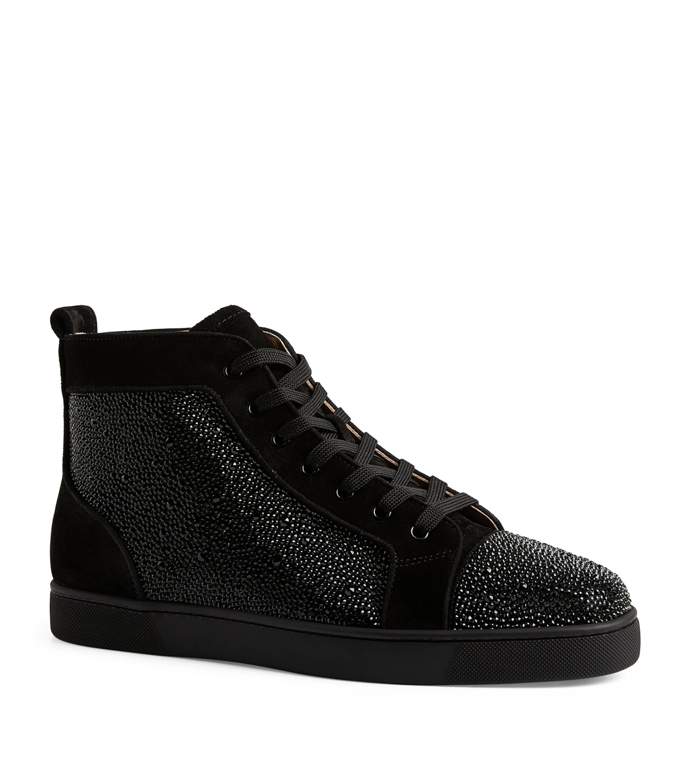 Christian Louboutin Louis Strass High-Top Suede Sneakers by CHRISTIAN LOUBOUTIN