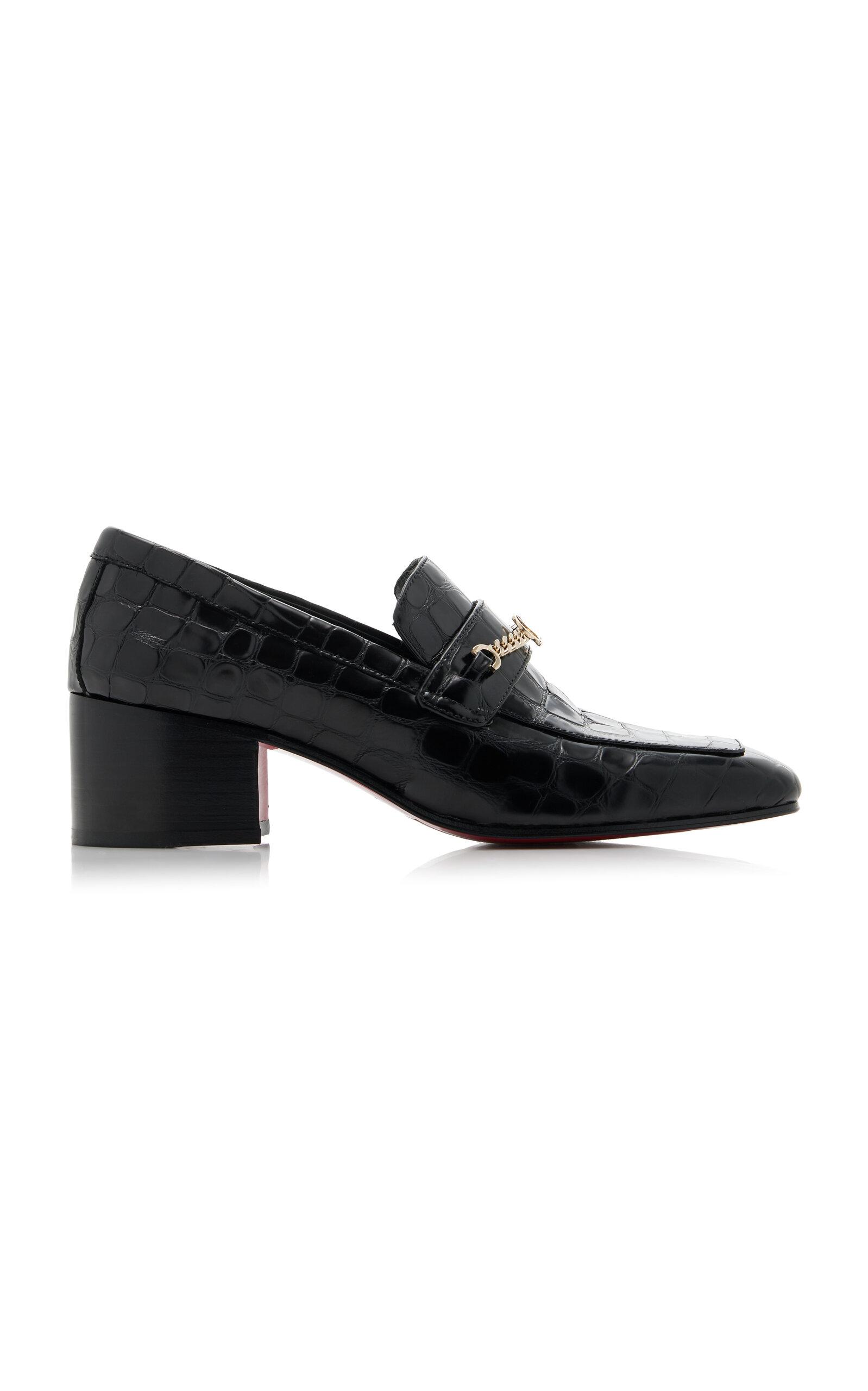 Christian Louboutin MJ Moc 50mm Croc-Embossed Leather Pumps - Moda Operandi by CHRISTIAN LOUBOUTIN
