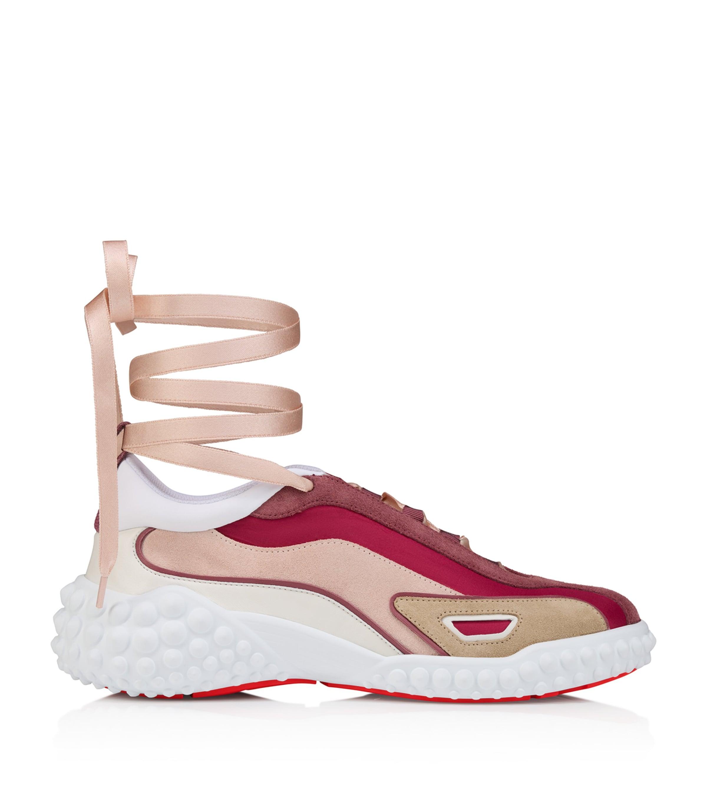 Christian Louboutin Mara Suede-Trim Lace-Up Sneakers by CHRISTIAN LOUBOUTIN