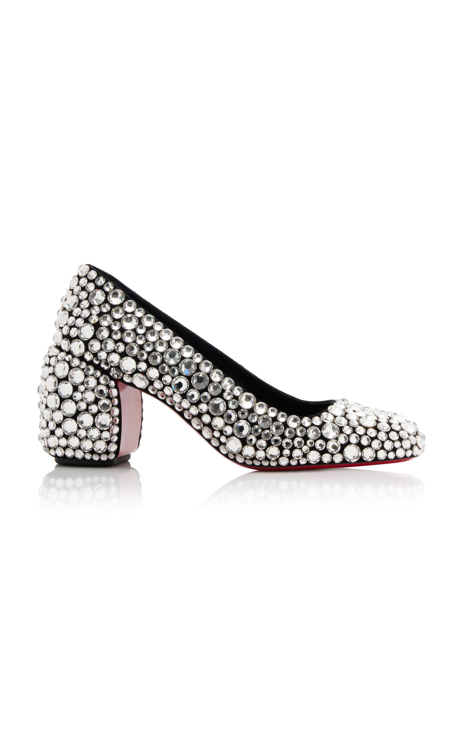 Christian Louboutin Minny Maxi 70mm Crystal-Embellished Suede Pumps - Moda Operandi by CHRISTIAN LOUBOUTIN