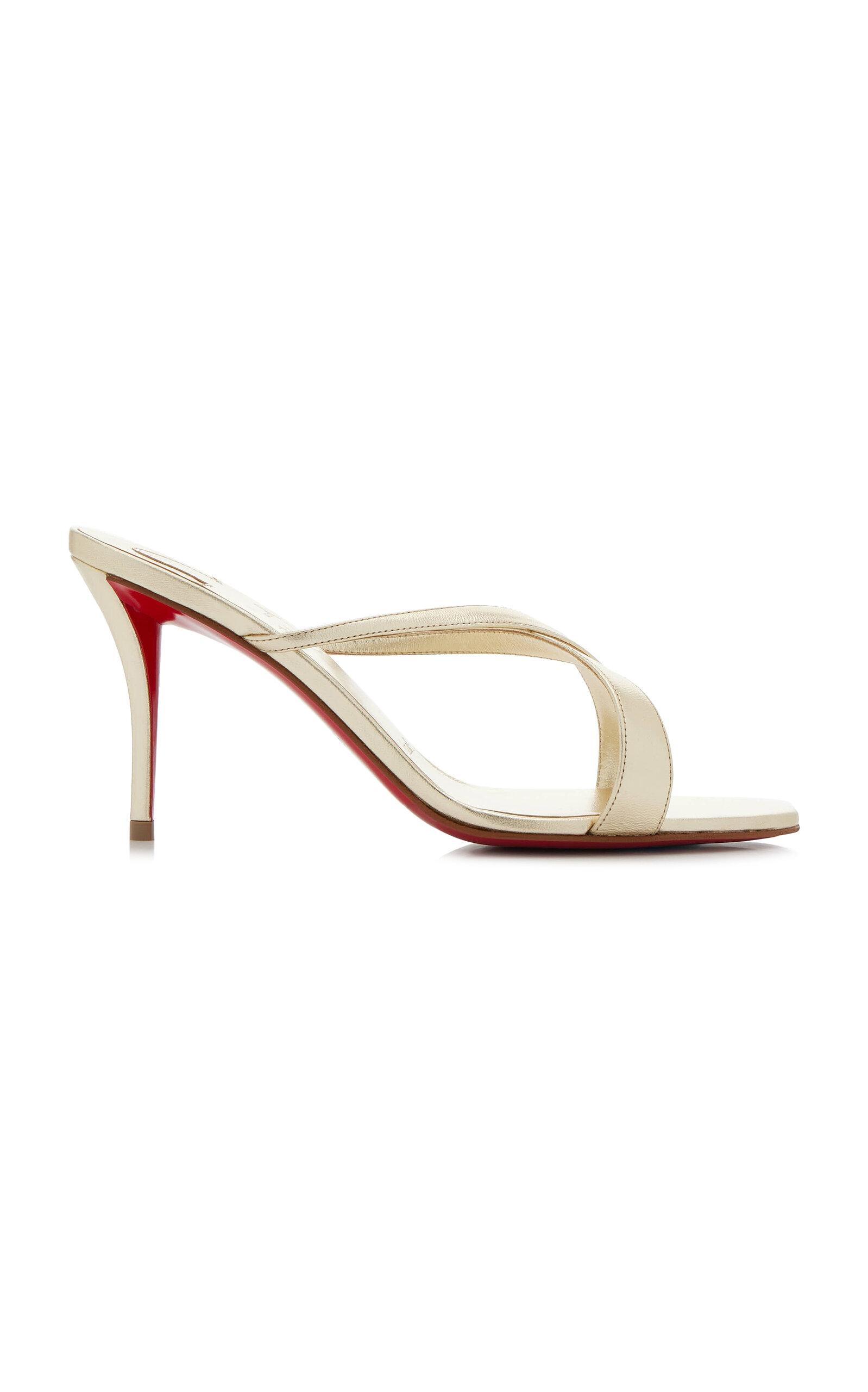 Christian Louboutin Mulazee Cross 80mm Metallic Leather Sandals - Moda Operandi by CHRISTIAN LOUBOUTIN