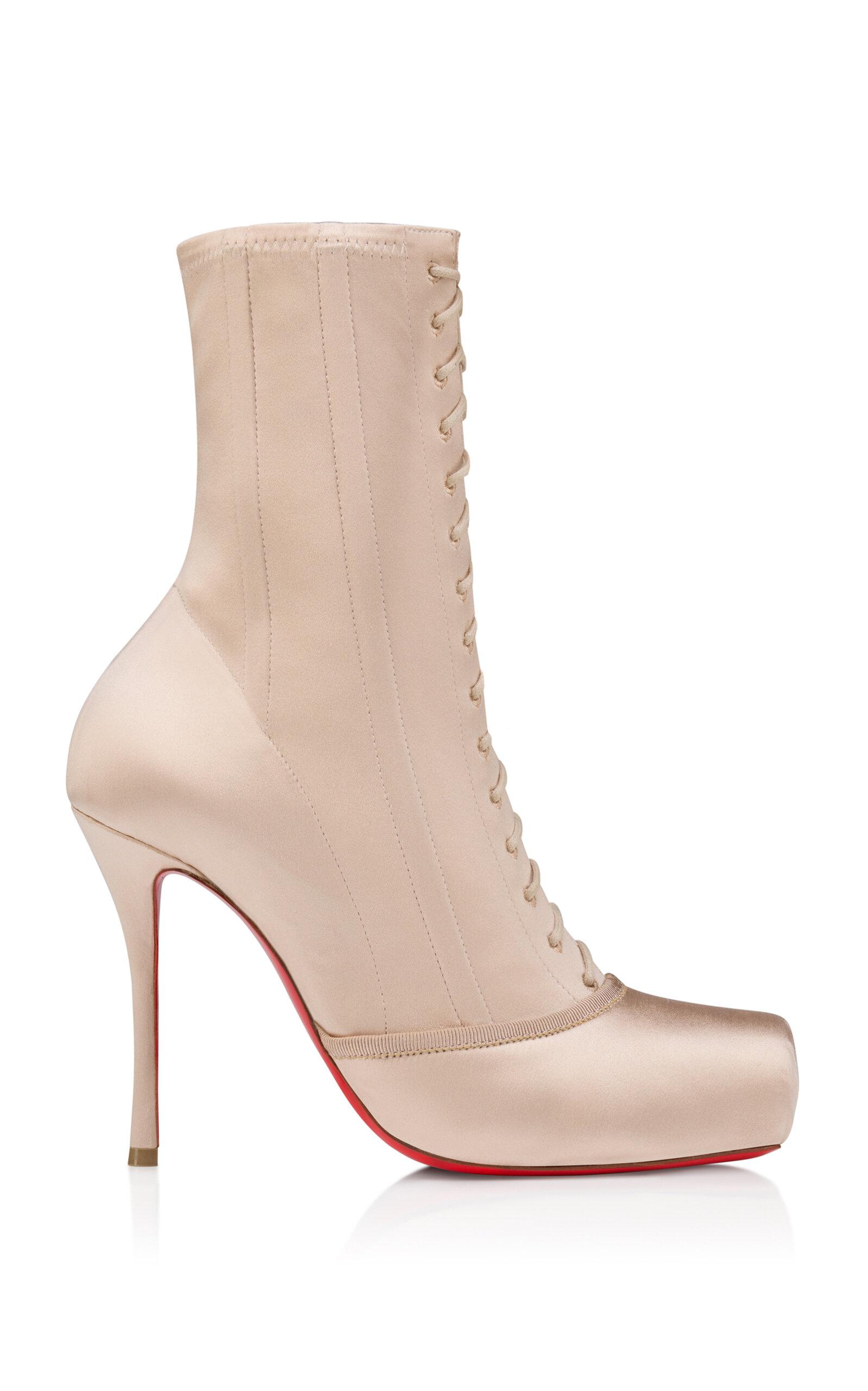 Christian Louboutin Pavlova 100mm Crepe-Satin Ankle Boots - Moda Operandi by CHRISTIAN LOUBOUTIN