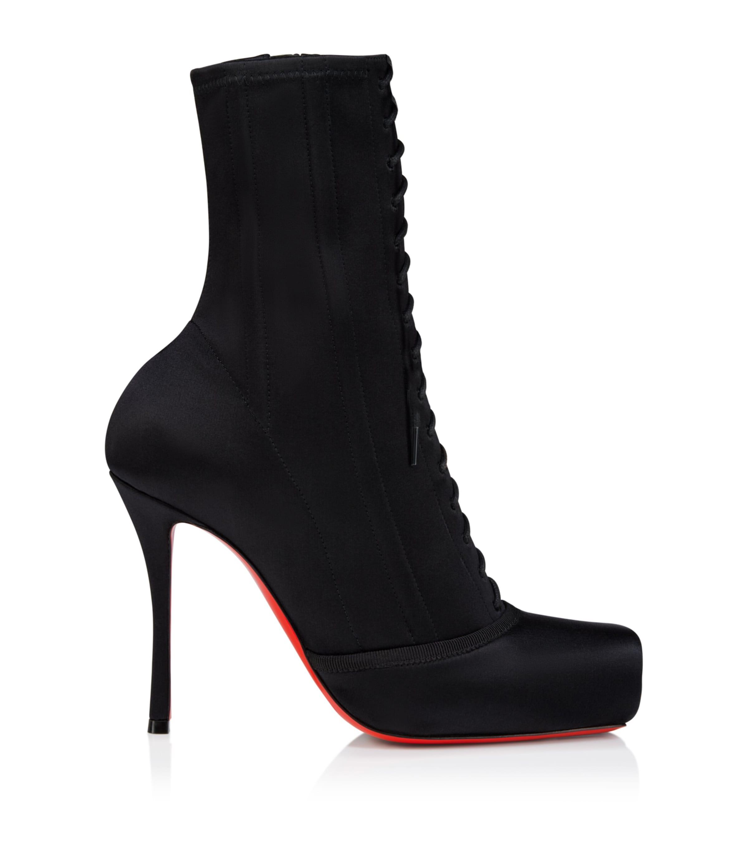 Christian Louboutin Pavlova Leather-Satin Boots 100 by CHRISTIAN LOUBOUTIN