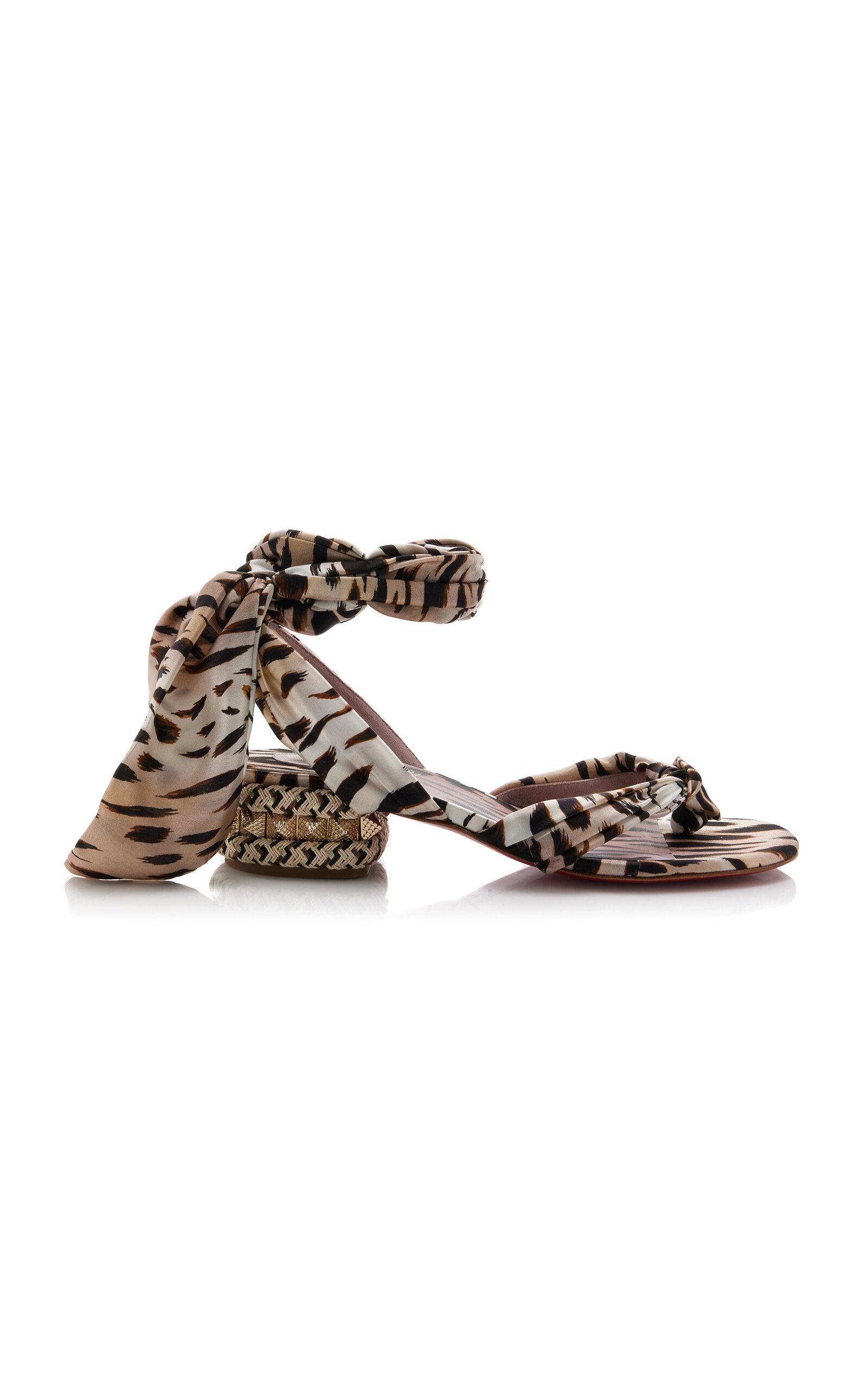 Christian Louboutin Pyra Du Desert 30mm Crepe-Satin Sandals - Moda Operandi by CHRISTIAN LOUBOUTIN