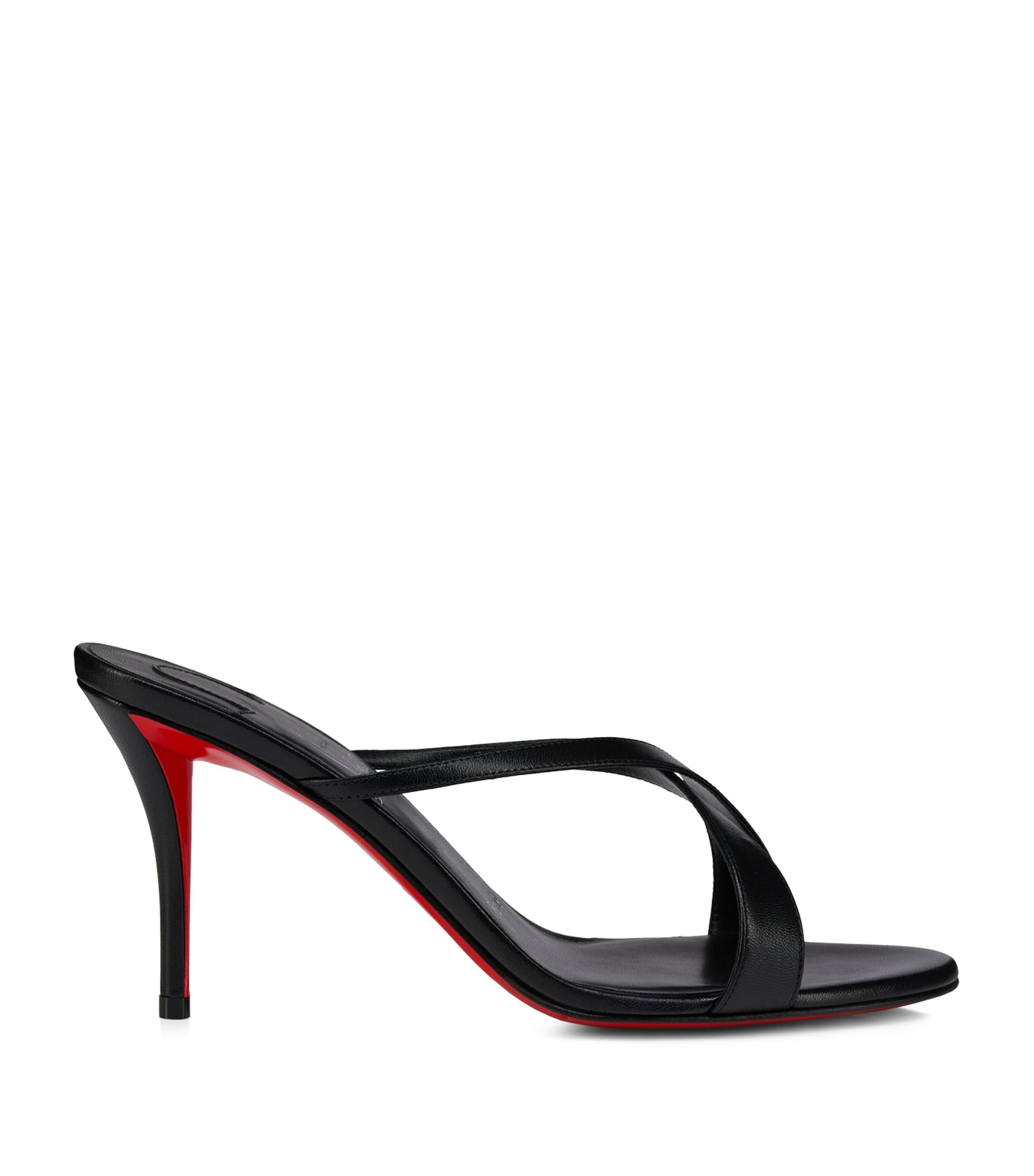 Christian Louboutin Strappy Leather Mules 80 by CHRISTIAN LOUBOUTIN