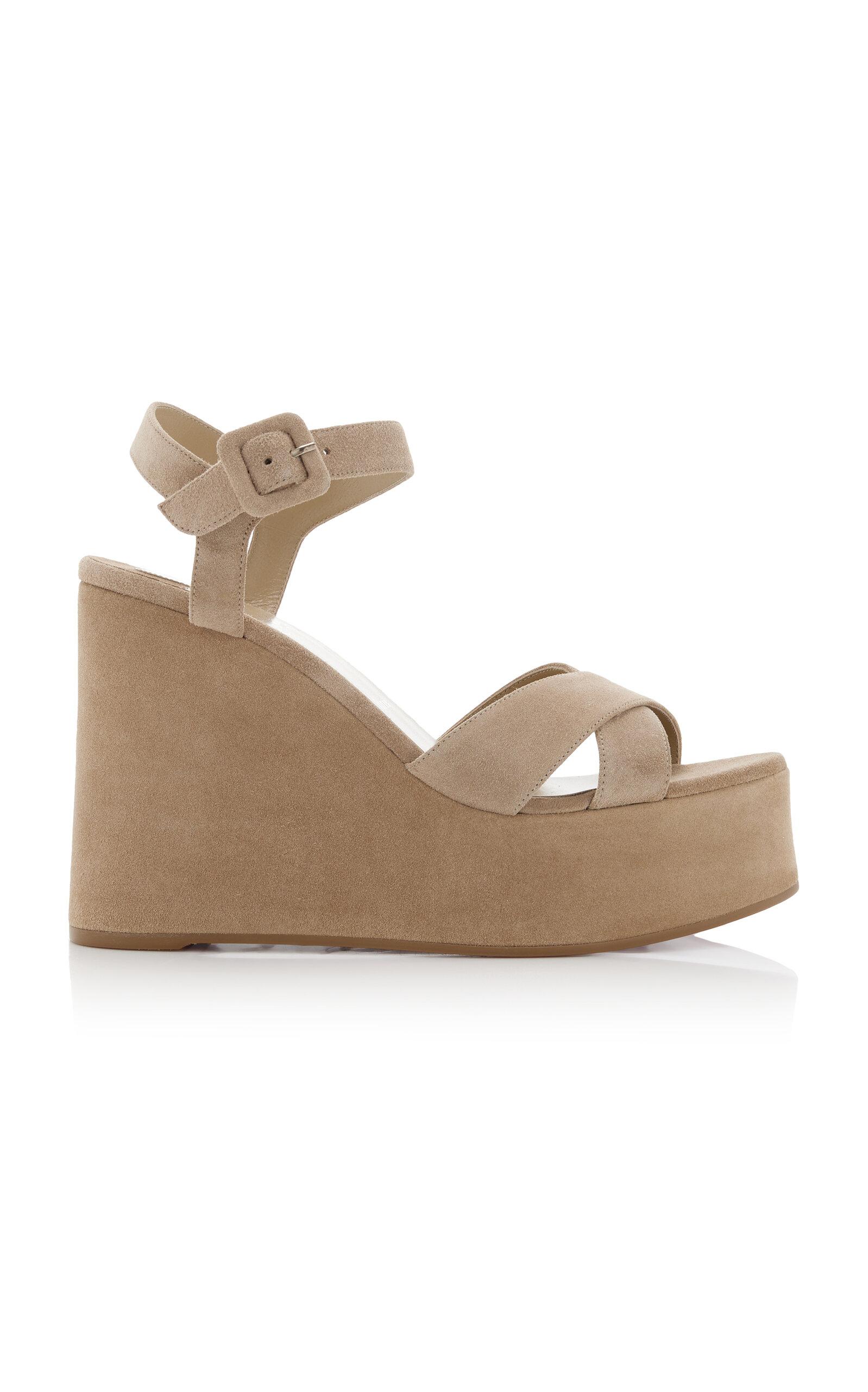 Christian Louboutin Supramariza 130mm Suede Platform Wedge Sandals - Moda Operandi by CHRISTIAN LOUBOUTIN