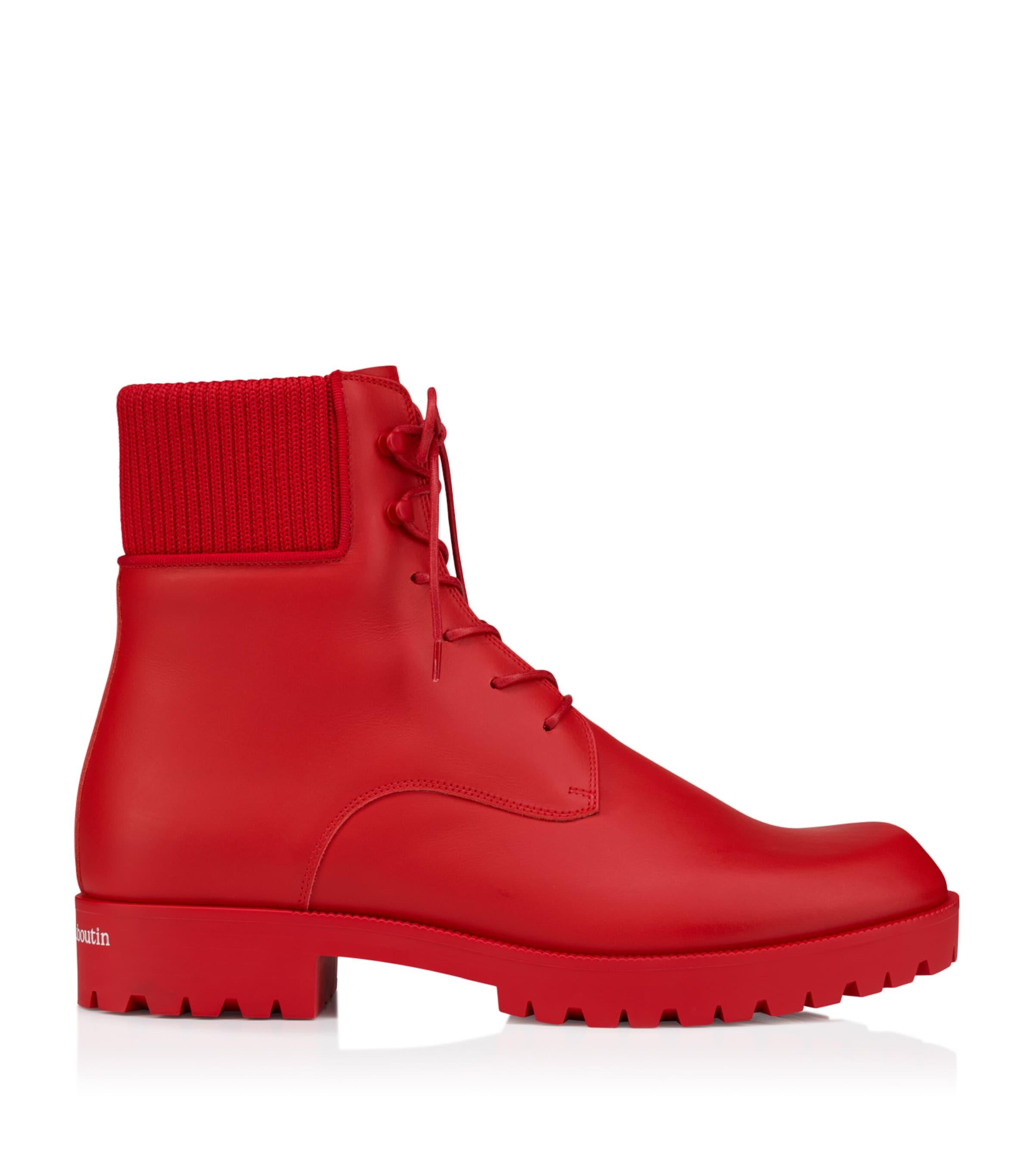 Christian Louboutin Trapman Leather Lace-Up Boots by CHRISTIAN LOUBOUTIN