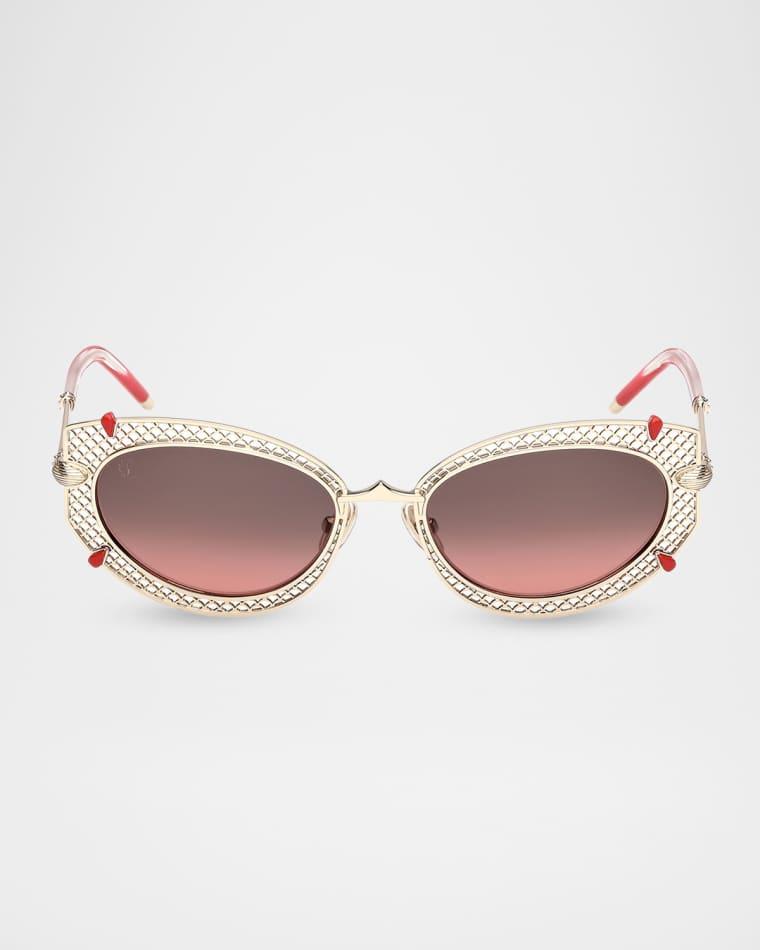 Dolly LB0030 54mm Metal Oval Sunglasses by CHRISTIAN LOUBOUTIN