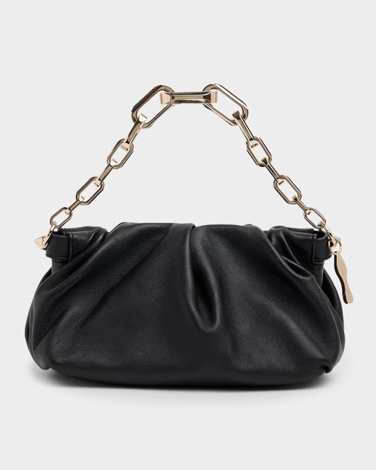 Eva Small Pleated Shoulder Bag in Nappa Leather by CHRISTIAN LOUBOUTIN