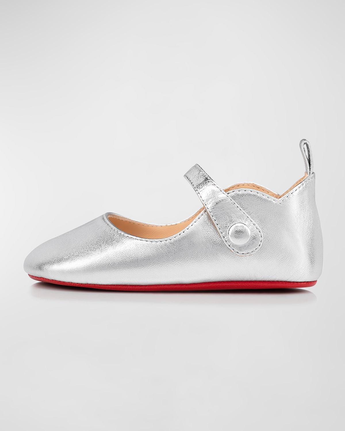 Girl's Love Chick Metallic Leather Ballerina Shoes, Baby by CHRISTIAN LOUBOUTIN