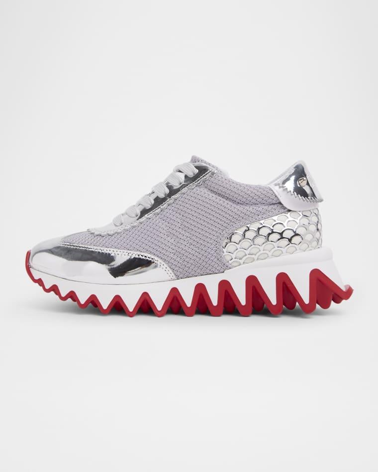 Kid's Mini Shark Metallic Leather and Mesh Sneakers, Toddler/Kid by CHRISTIAN LOUBOUTIN