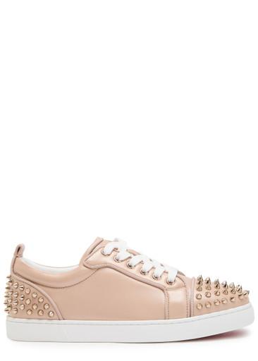 Louise Junior Spikes pearlescent leather sneakers by CHRISTIAN LOUBOUTIN