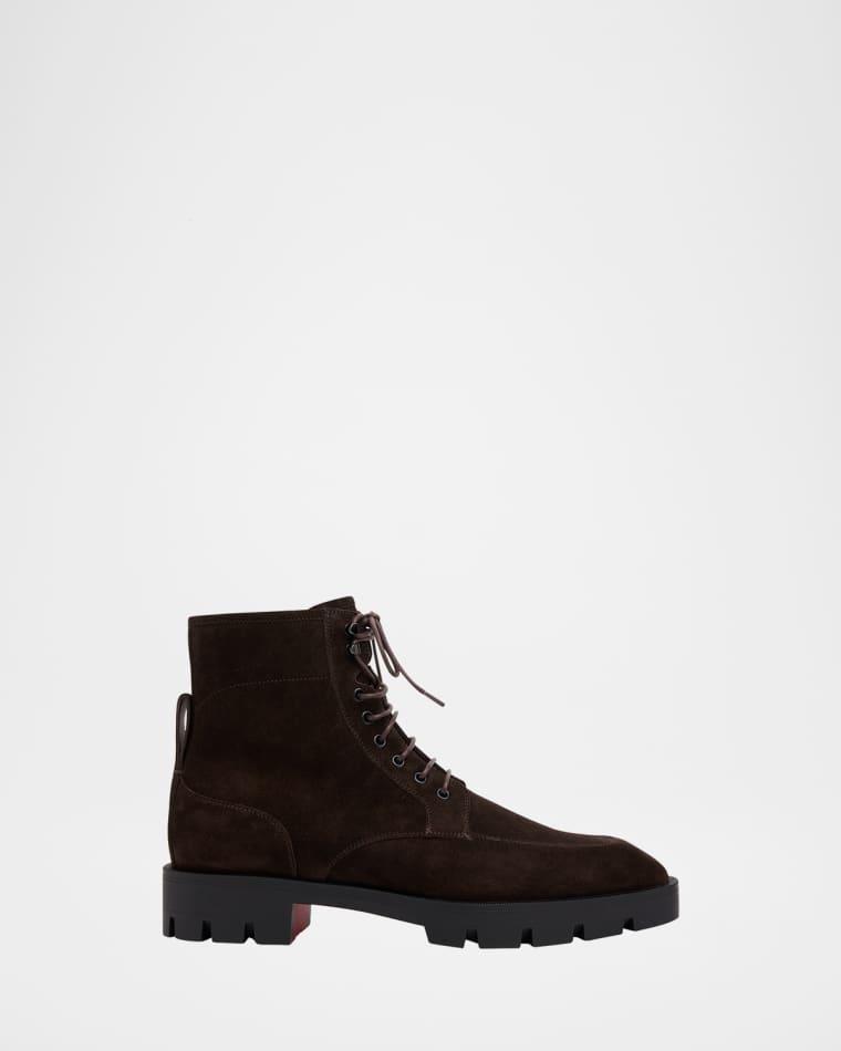 Men's Caracolo Lion Calf Leather Boots by CHRISTIAN LOUBOUTIN