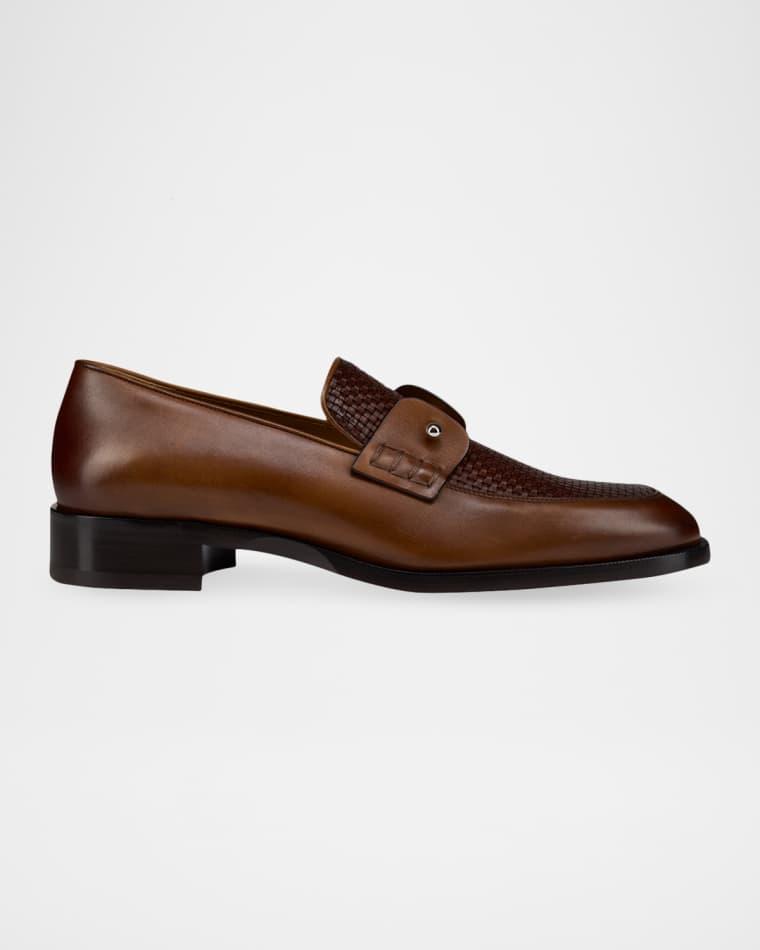 Men's Chambelimoc Woven Leather Boat Shoes by CHRISTIAN LOUBOUTIN