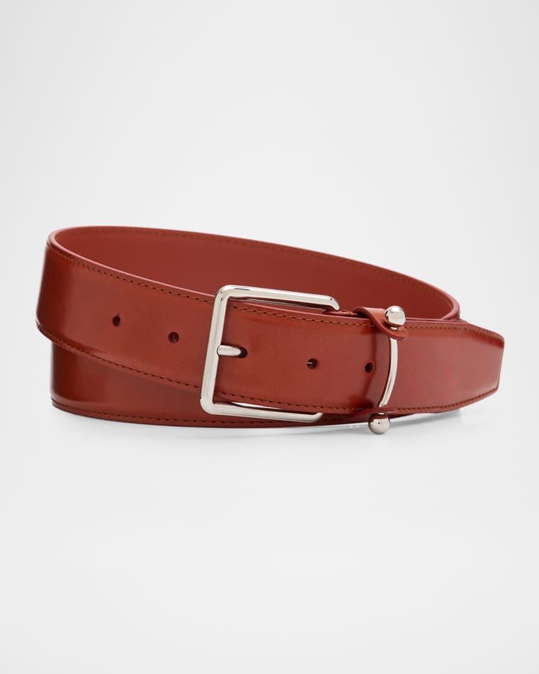 Men's Chambeliss Collar-Pin Smooth Leather Belt by CHRISTIAN LOUBOUTIN