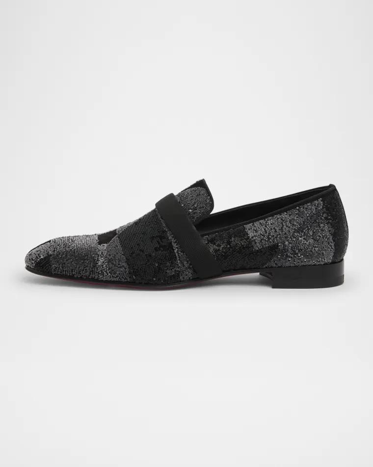 Men's Dandydecotracks Sequin Red-Sole Loafers by CHRISTIAN LOUBOUTIN