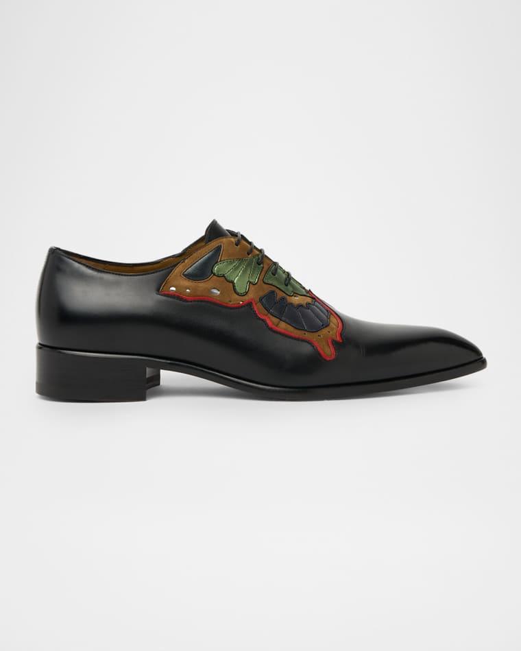 Men's Farfaman Butterfly Leather & Veau Velours Oxford Shoes by CHRISTIAN LOUBOUTIN