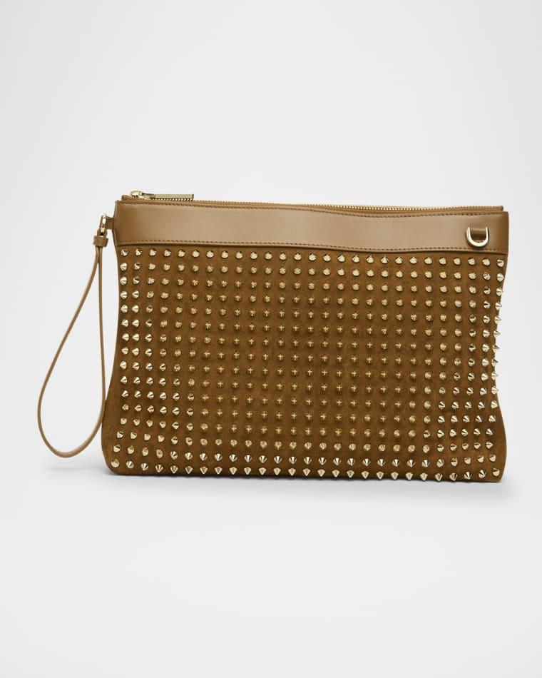 Men's Funky Suede & Leather Spike Wrist Pouch by CHRISTIAN LOUBOUTIN