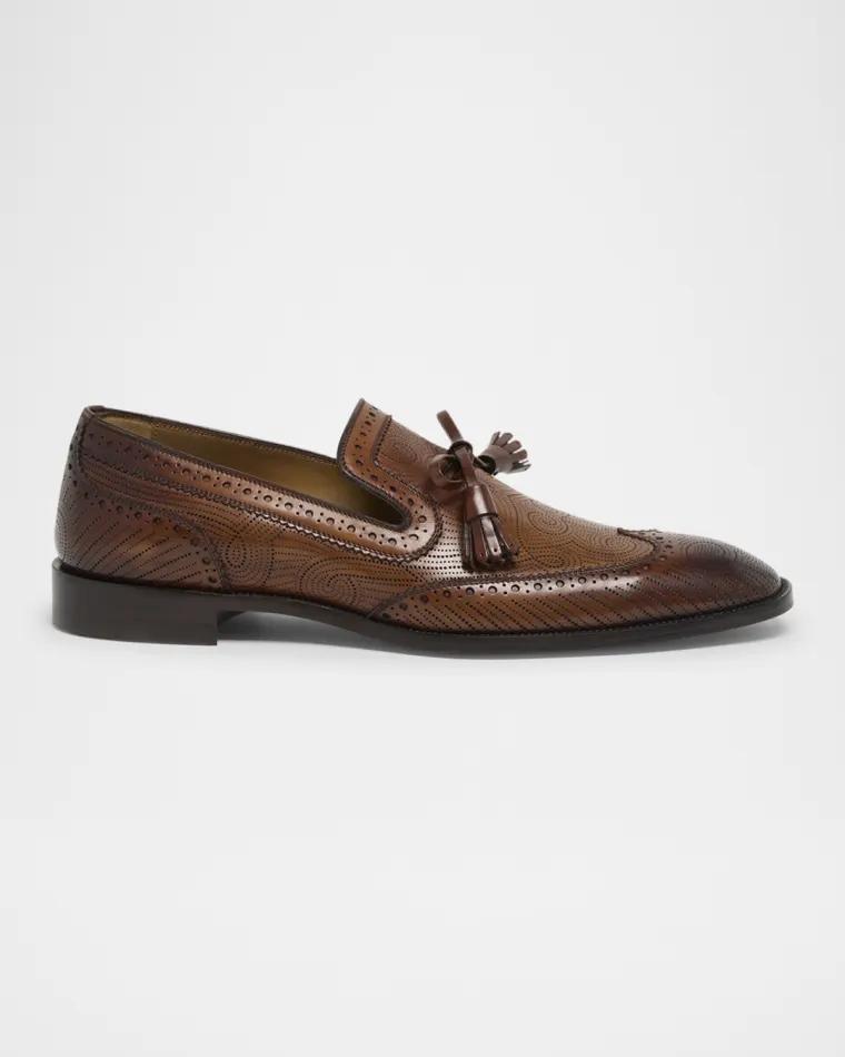 Men's Grave Patterned Leather Loafers by CHRISTIAN LOUBOUTIN