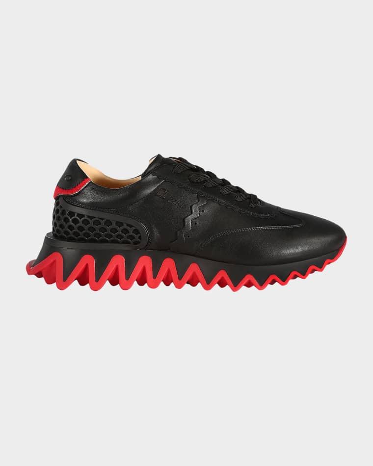 Men's Loubishark Flat Leather Red-Sole Runner Sneakers by CHRISTIAN LOUBOUTIN Men's Loubishark Flat Leather Red-Sole Runner Sneakers by CHRISTIAN LOUBOUTIN