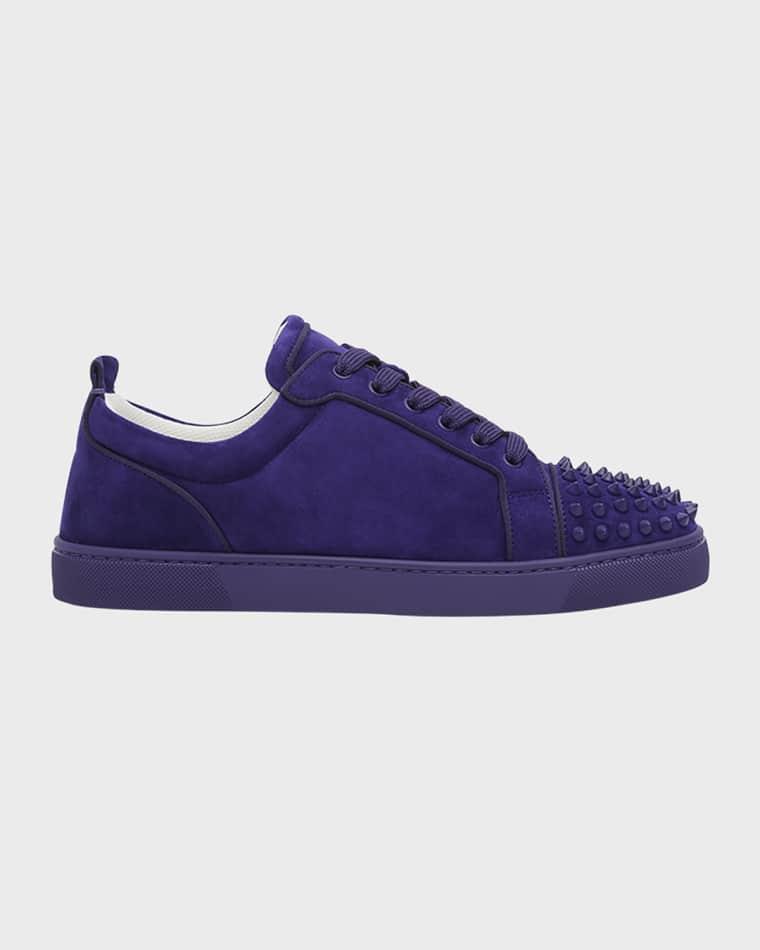 Men's Louis Junior Spikes Low-Top Suede Sneakers by CHRISTIAN LOUBOUTIN