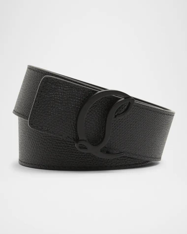 Men's Mooncrest-Buckle Reversible Leather Belt by CHRISTIAN LOUBOUTIN