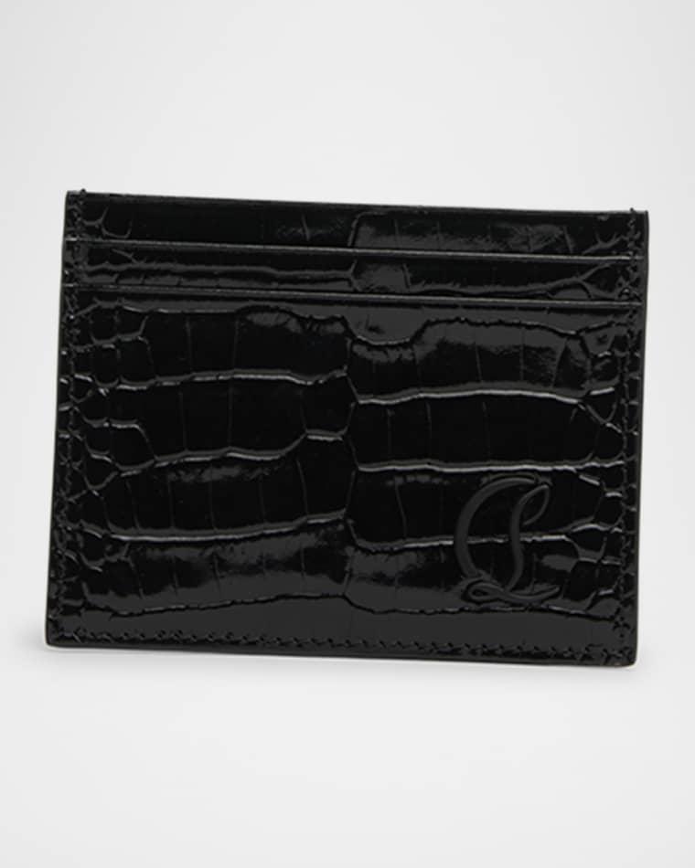 Men's Mooncrest Croc-Print Leather Card Holder by CHRISTIAN LOUBOUTIN