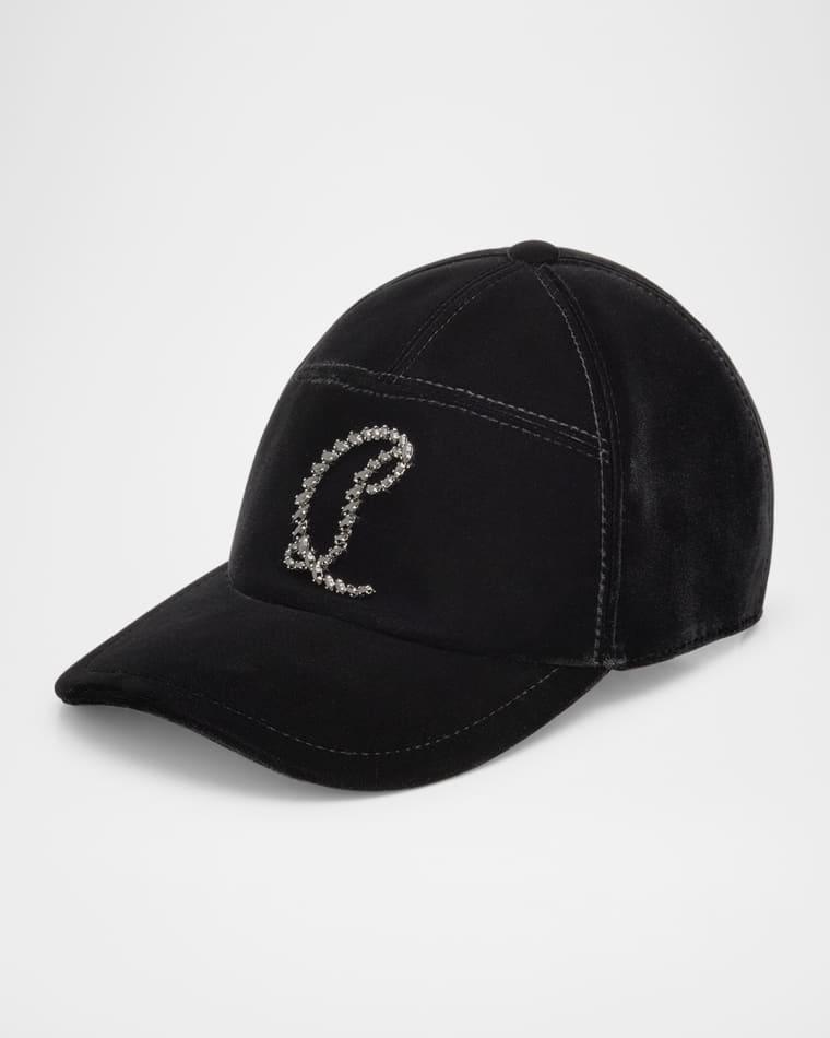 Men's Mooncrest Rhinestone Velvet Baseball Cap by CHRISTIAN LOUBOUTIN