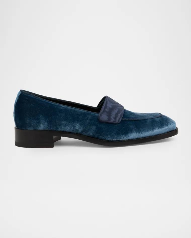 Men's O Louvre Velvet Loafers by CHRISTIAN LOUBOUTIN